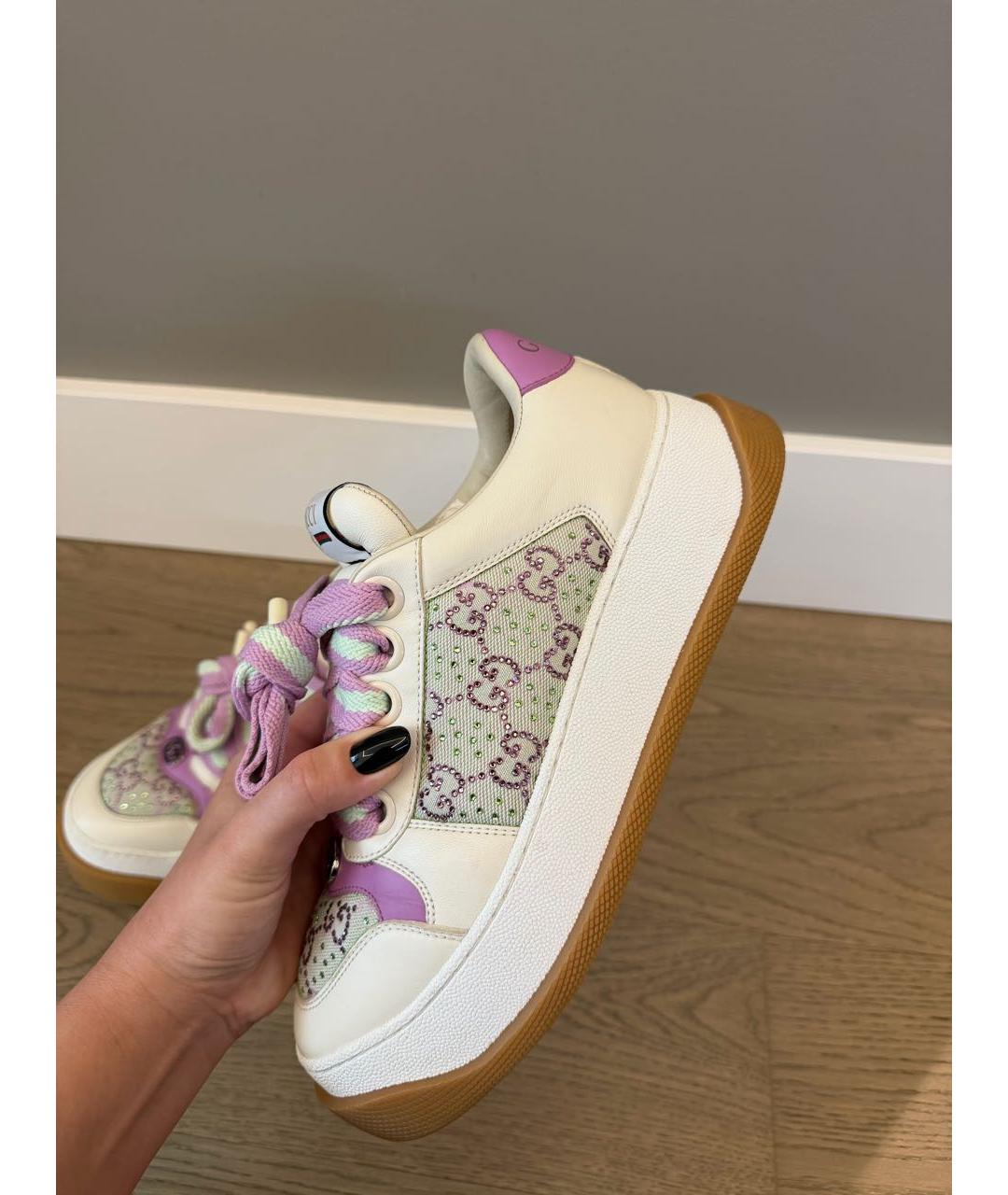 GUCCI Мульти кожаные кеды, фото 8