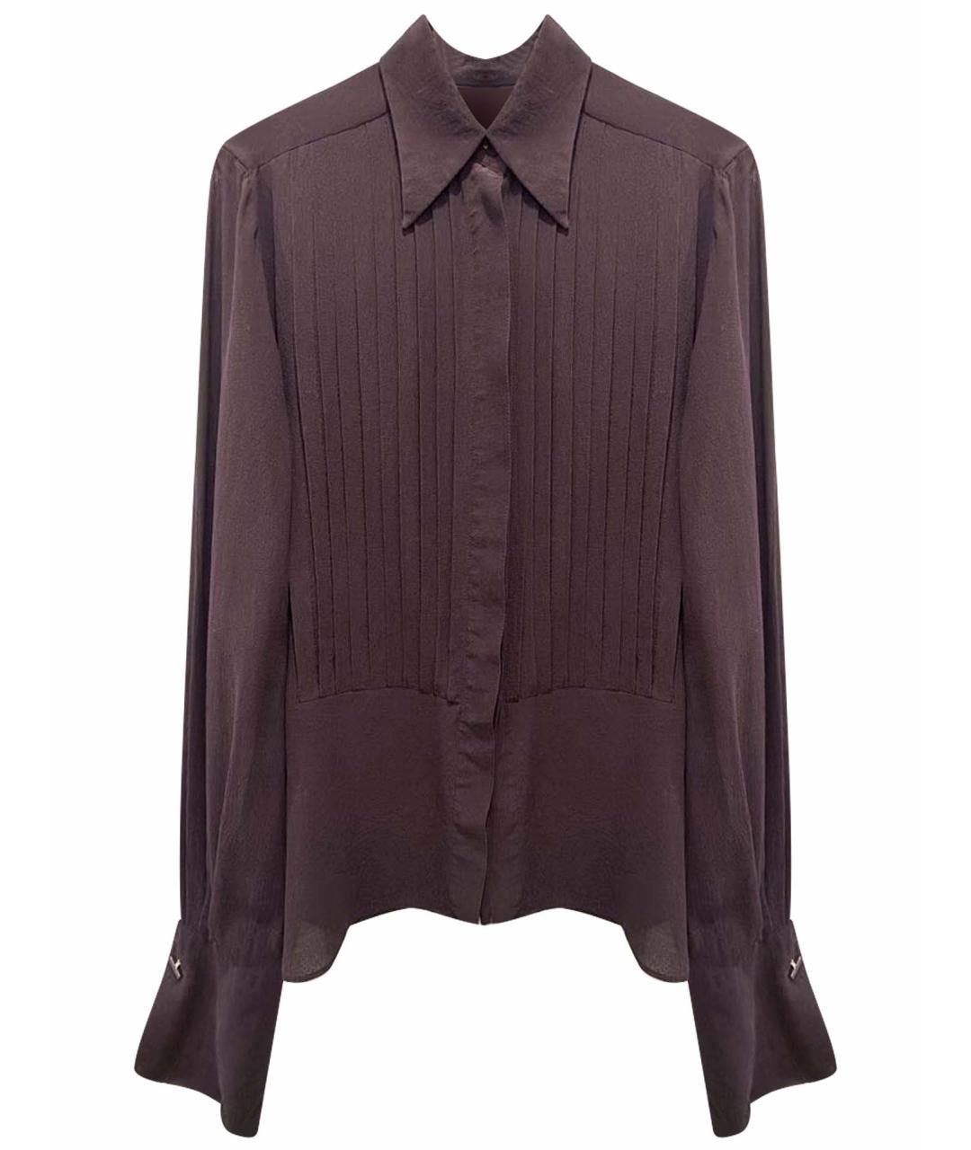 MAX MARA Коричневая шелковая блузы, фото 1