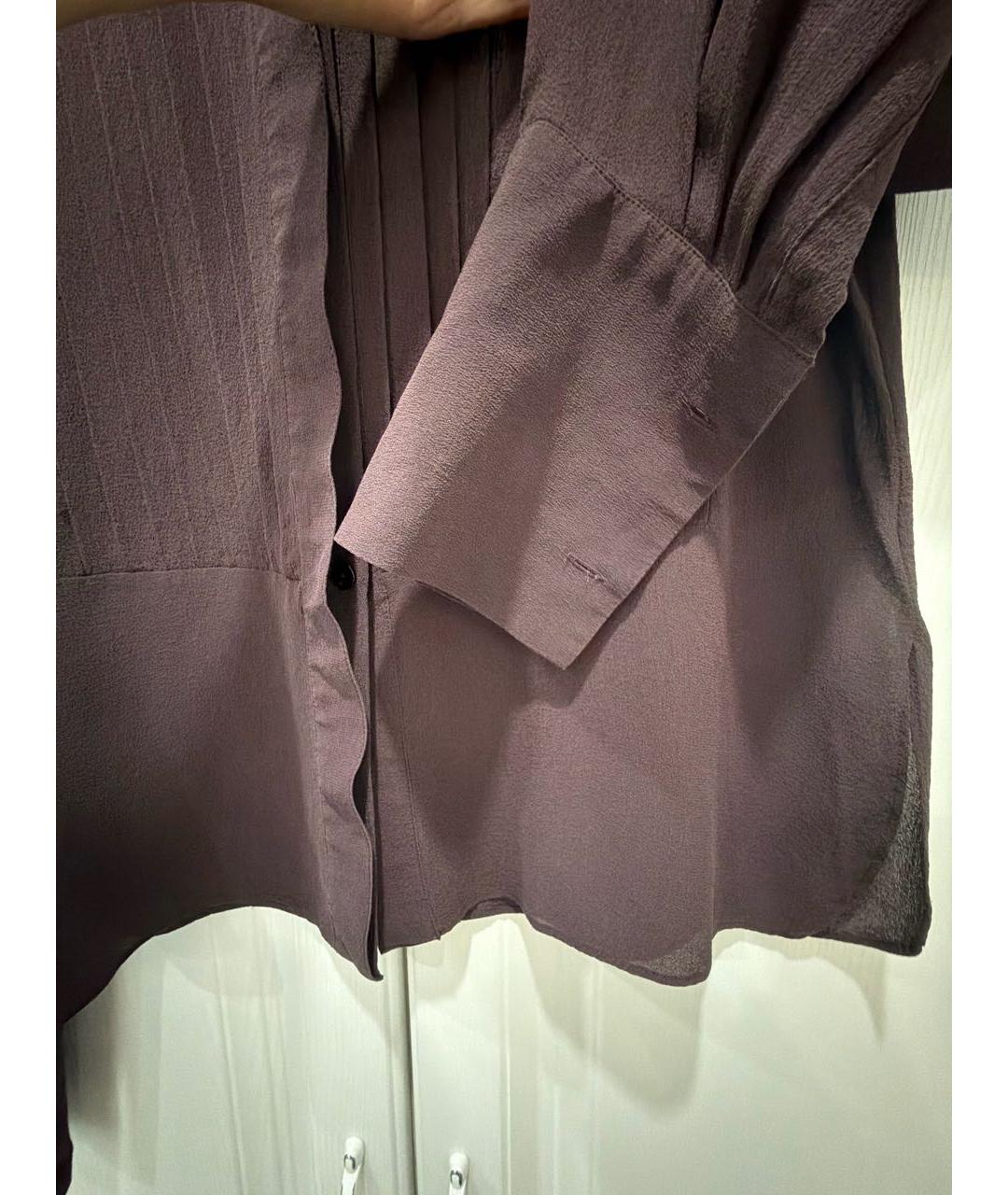 MAX MARA Коричневая шелковая блузы, фото 4
