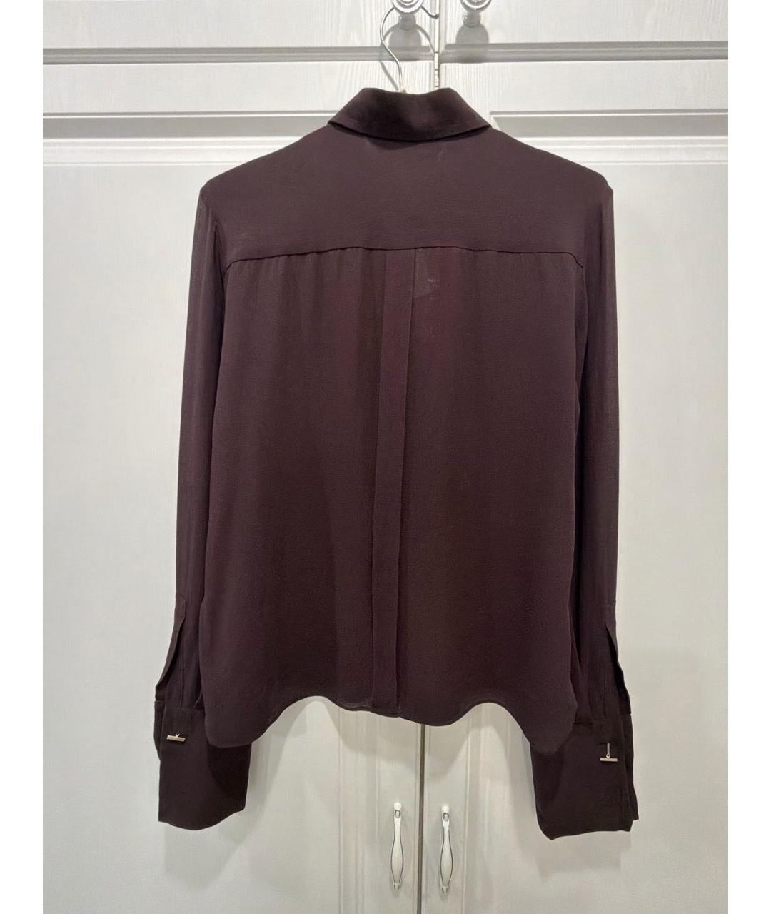 MAX MARA Коричневая шелковая блузы, фото 2