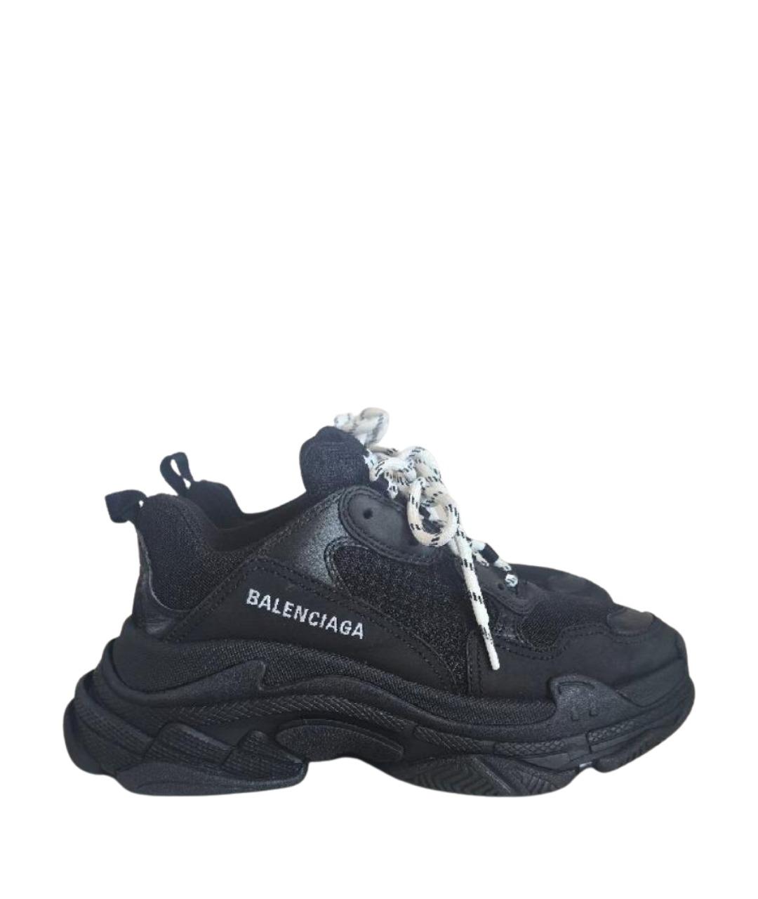 BALENCIAGA Черные низкие кроссовки / кеды, фото 1
