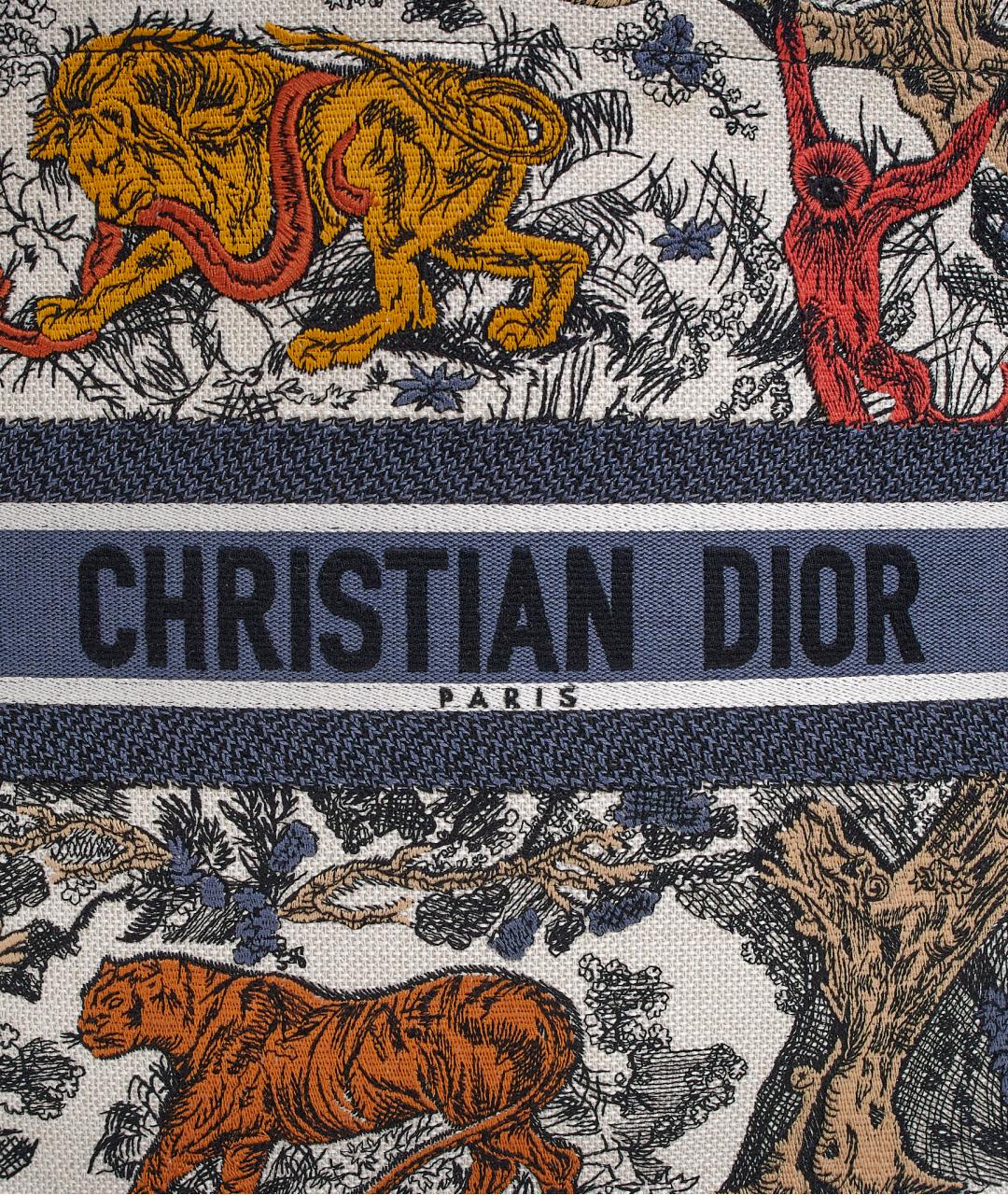 CHRISTIAN DIOR Синяя тканевая пляжная сумка, фото 4