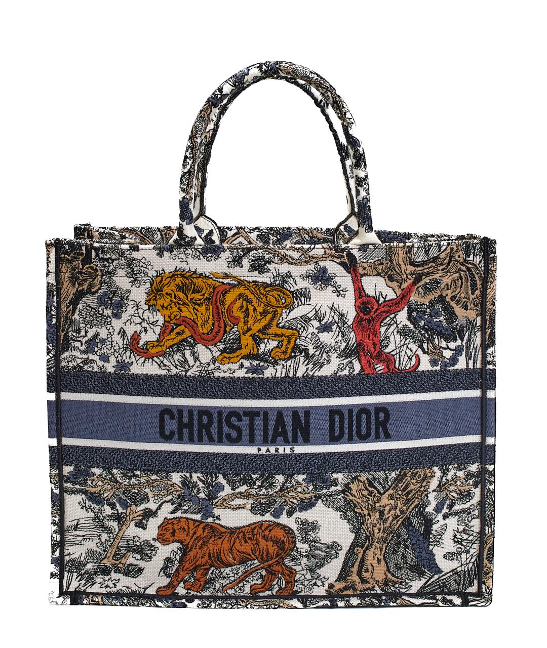 CHRISTIAN DIOR Синяя тканевая пляжная сумка, фото 2