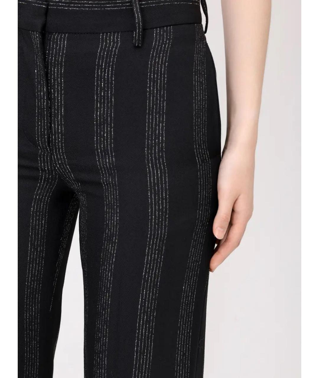 MSGM Черные шерстяные брюки широкие, фото 4