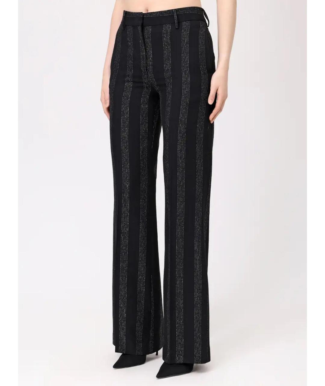 MSGM Черные шерстяные брюки широкие, фото 2