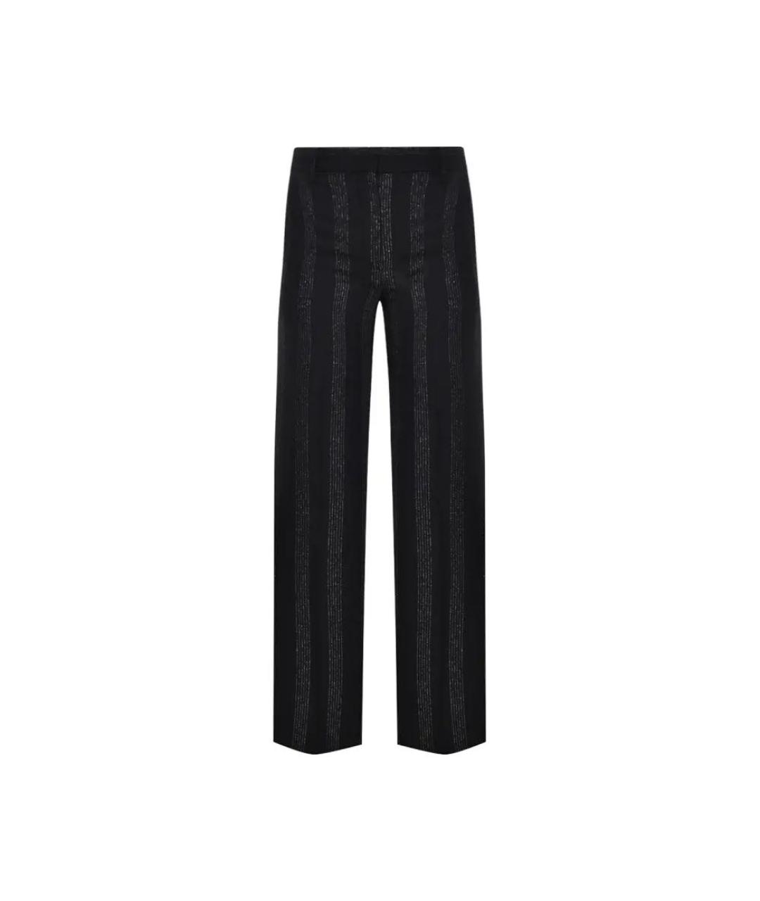 MSGM Черные шерстяные брюки широкие, фото 1