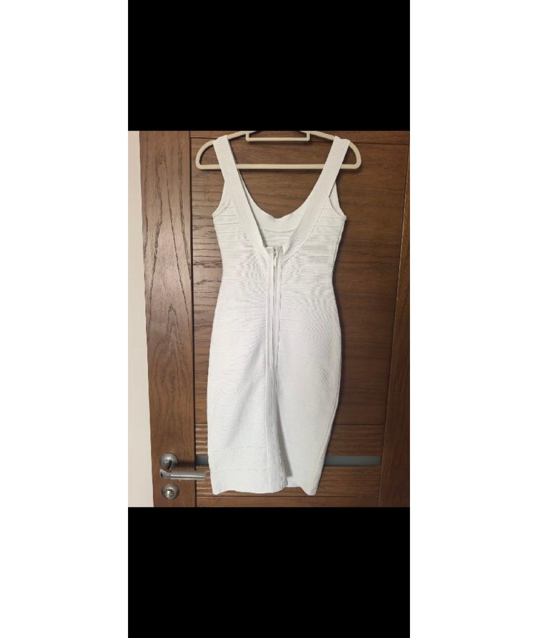 HERVE LEGER Белое вискозное коктейльное платье, фото 2