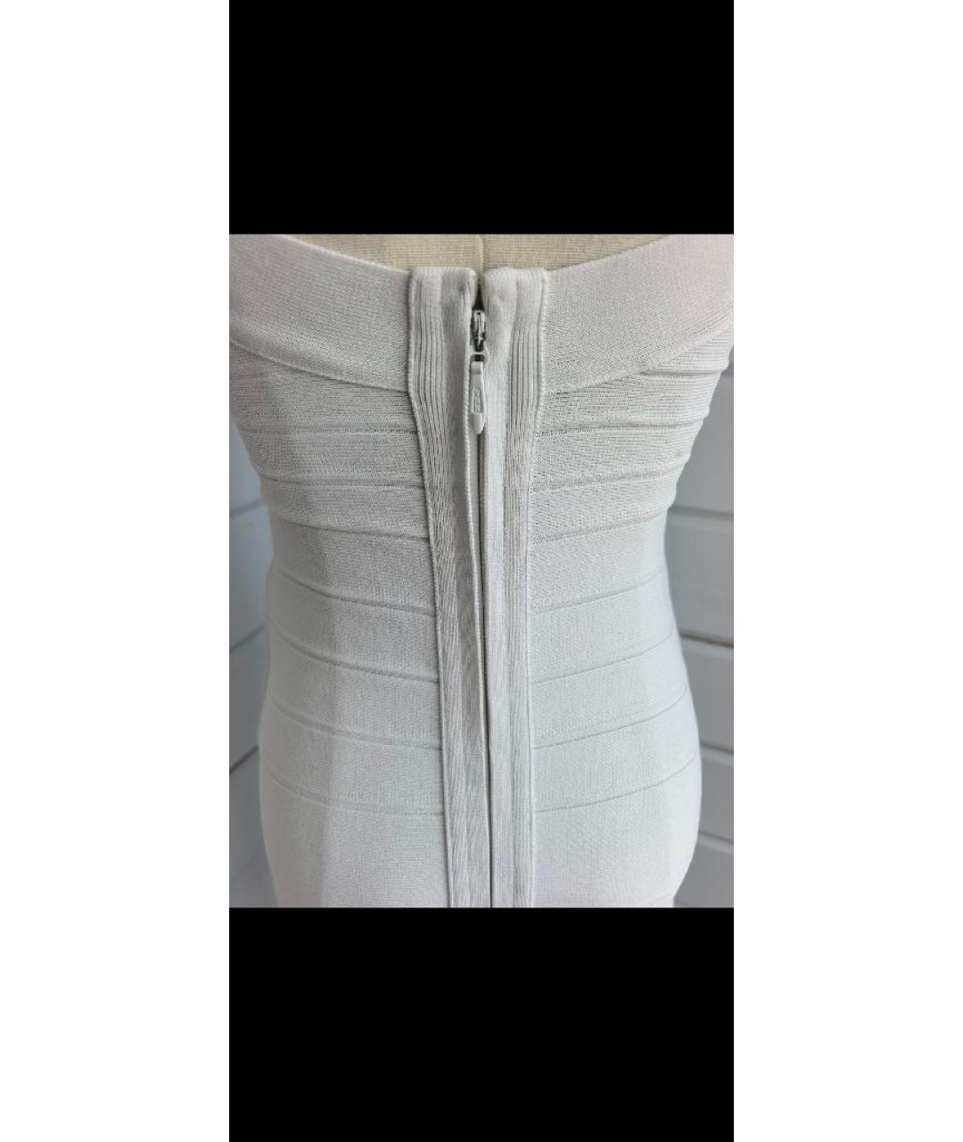 HERVE LEGER Белое вискозное коктейльное платье, фото 3