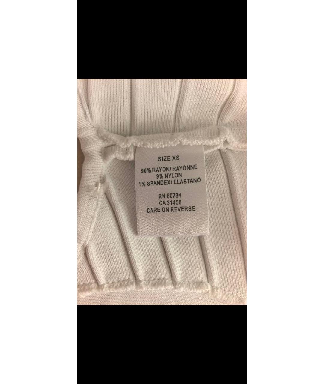 HERVE LEGER Белое вискозное коктейльное платье, фото 6