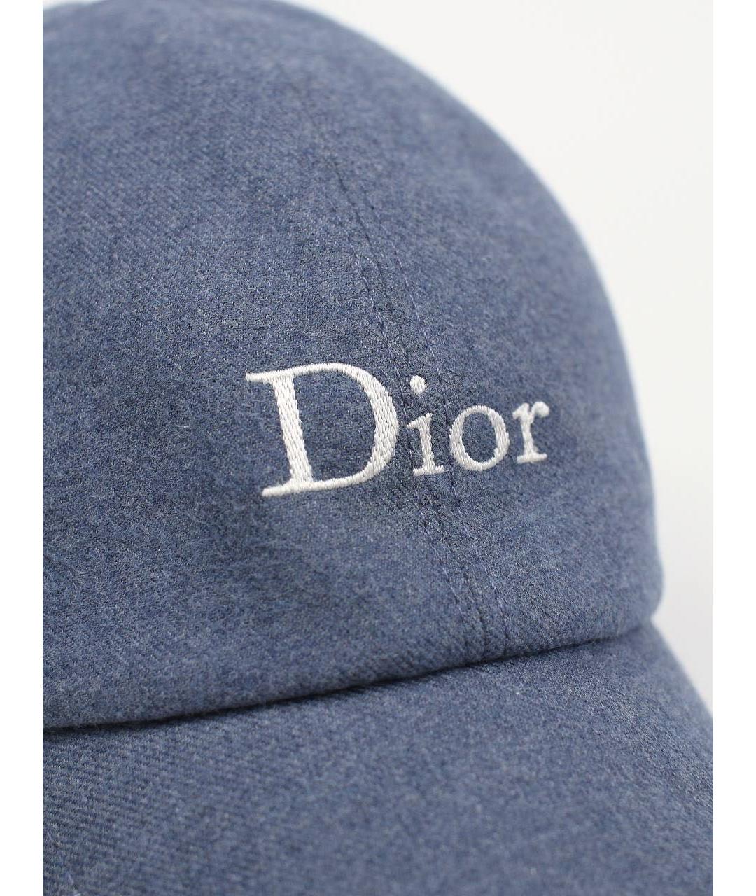 CHRISTIAN DIOR Голубая хлопковая кепка/бейсболка, фото 4