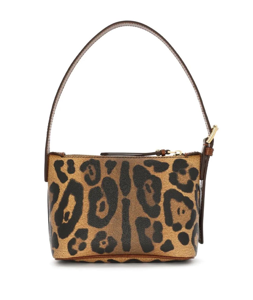 DOLCE&GABBANA Коричневая кожаная сумка с короткими ручками, фото 2