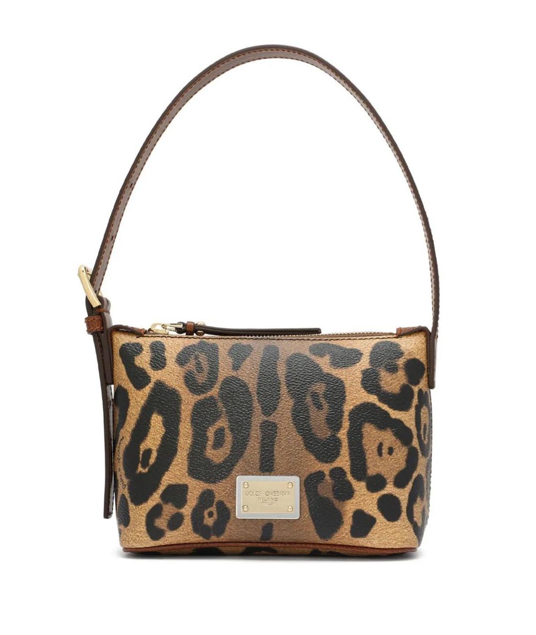 DOLCE&GABBANA Коричневая кожаная сумка с короткими ручками, фото 4
