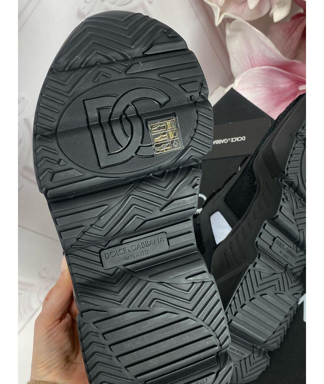 DOLCE&GABBANA Черные кожаные кроссовки, фото 7