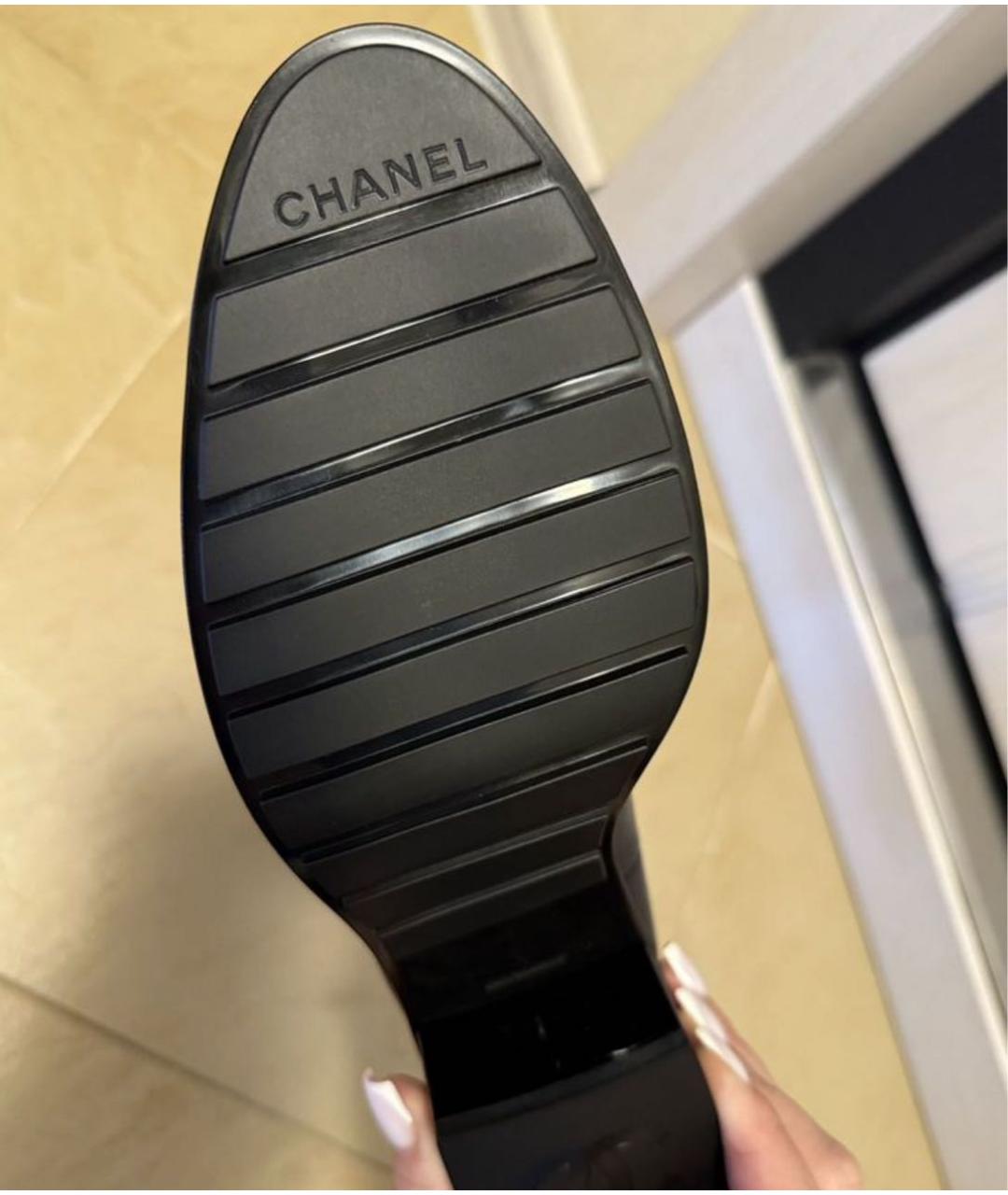 CHANEL Черные кожаные ботильоны, фото 7
