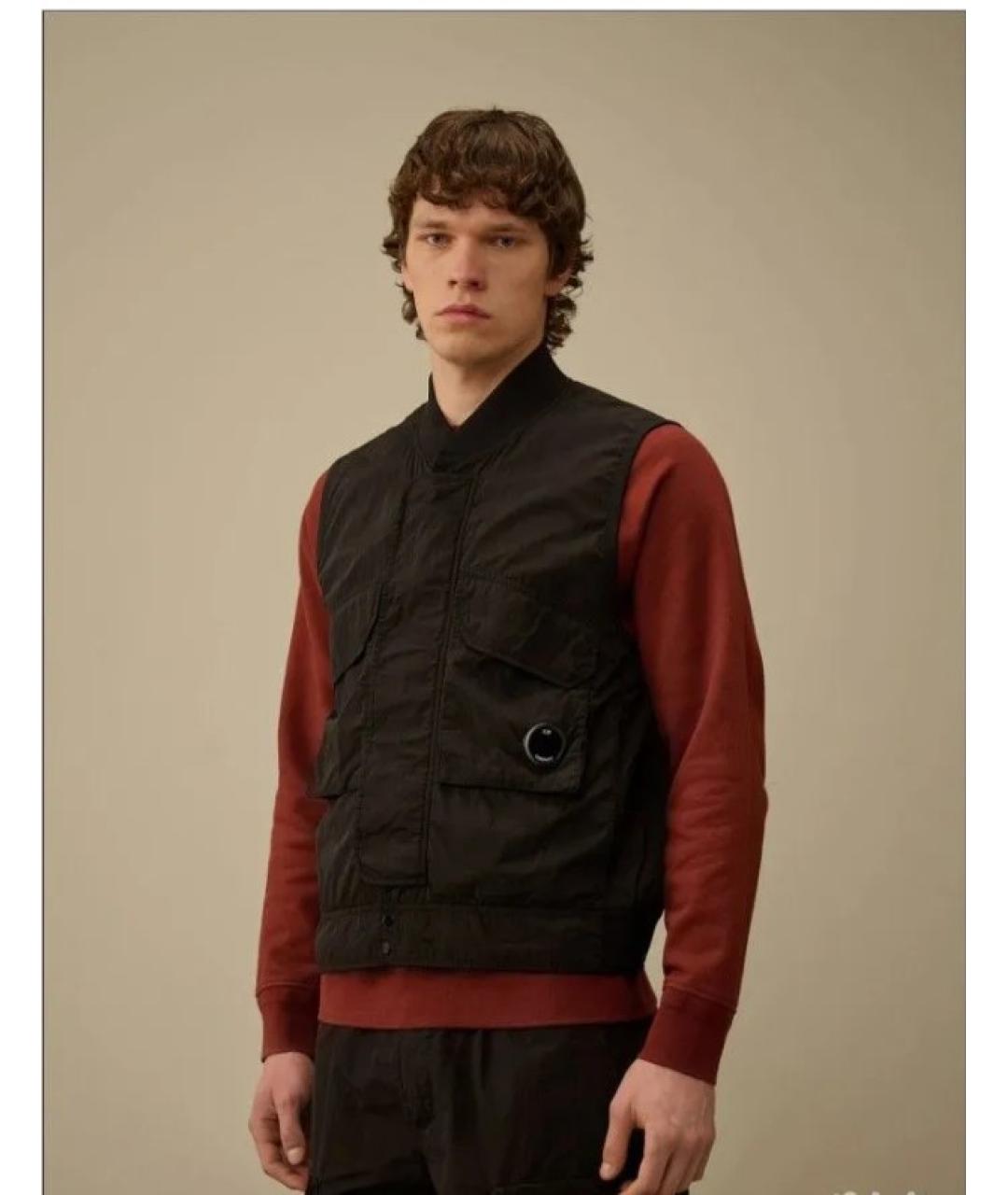 CP COMPANY Черный нейлоновый жилет, фото 3
