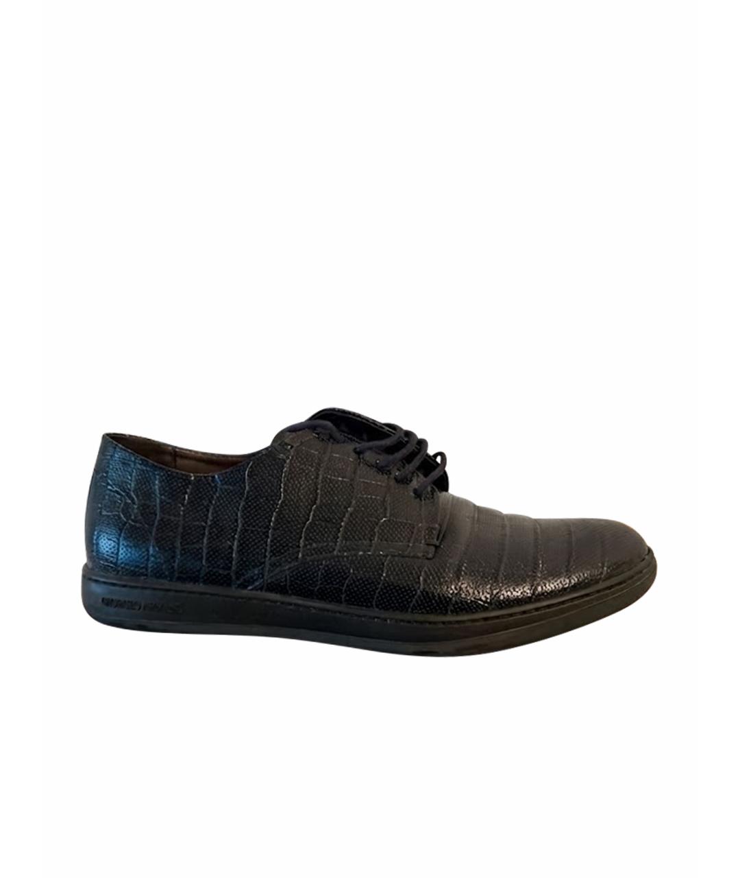 EMPORIO ARMANI Темно-синие кожаные туфли, фото 1