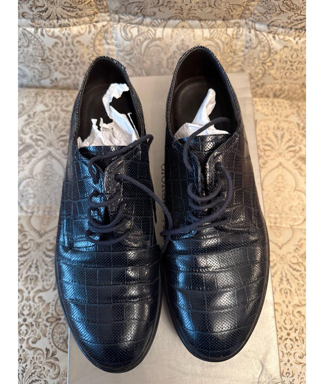 EMPORIO ARMANI Темно-синие кожаные туфли, фото 2