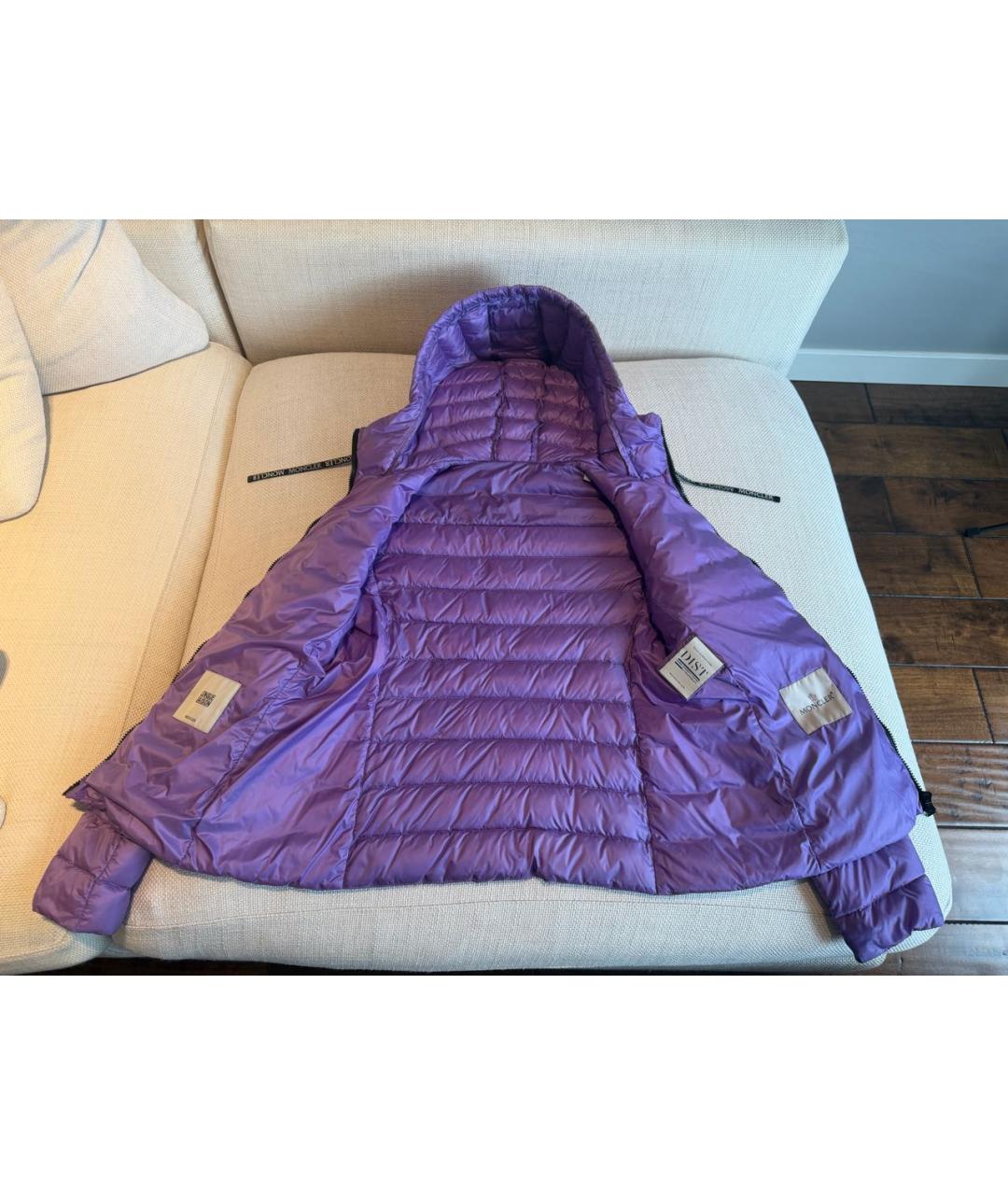 MONCLER Фиолетовая полиамидовая куртка, фото 5