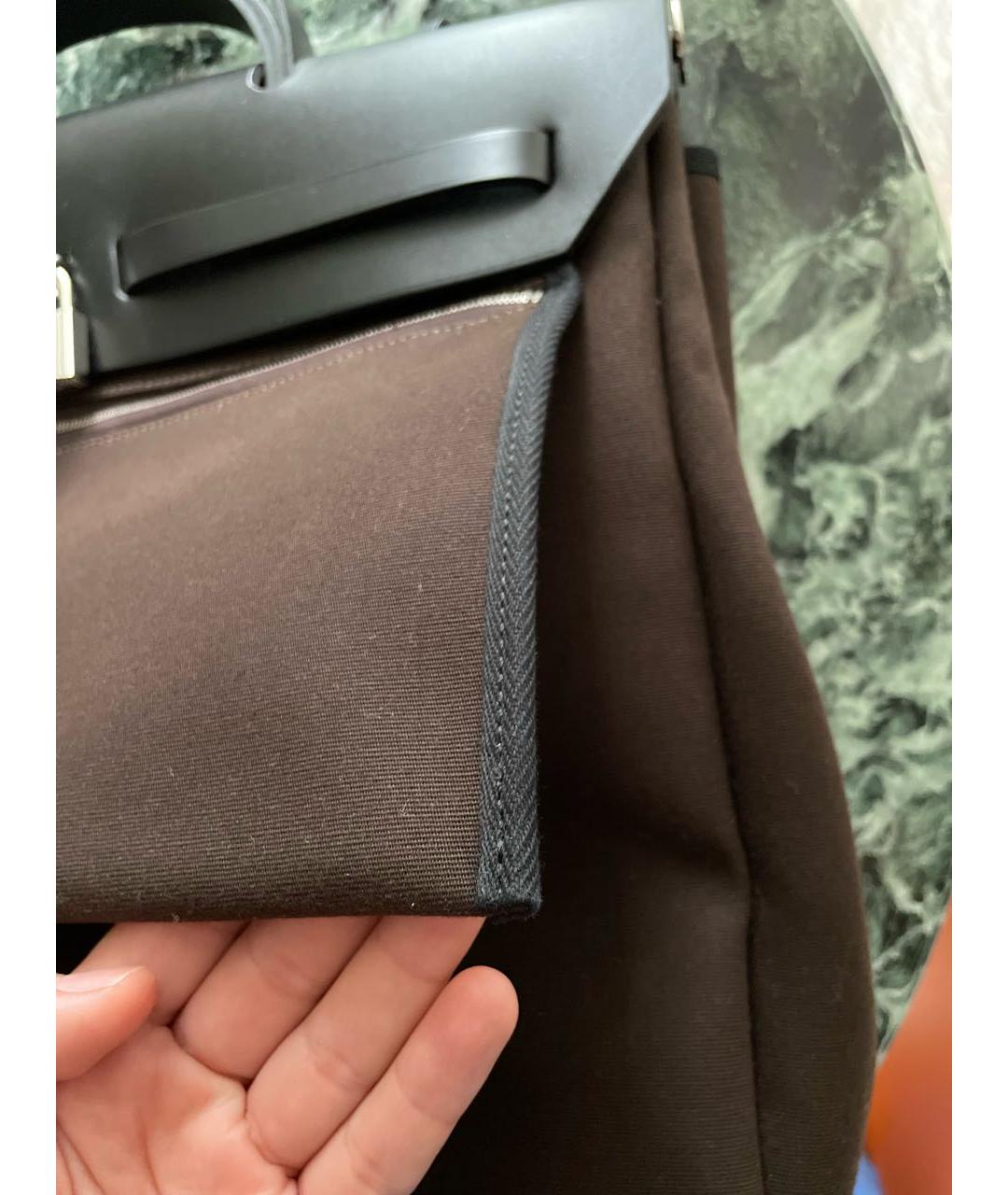 HERMES PRE-OWNED Коричневая тканевая сумка через плечо, фото 3