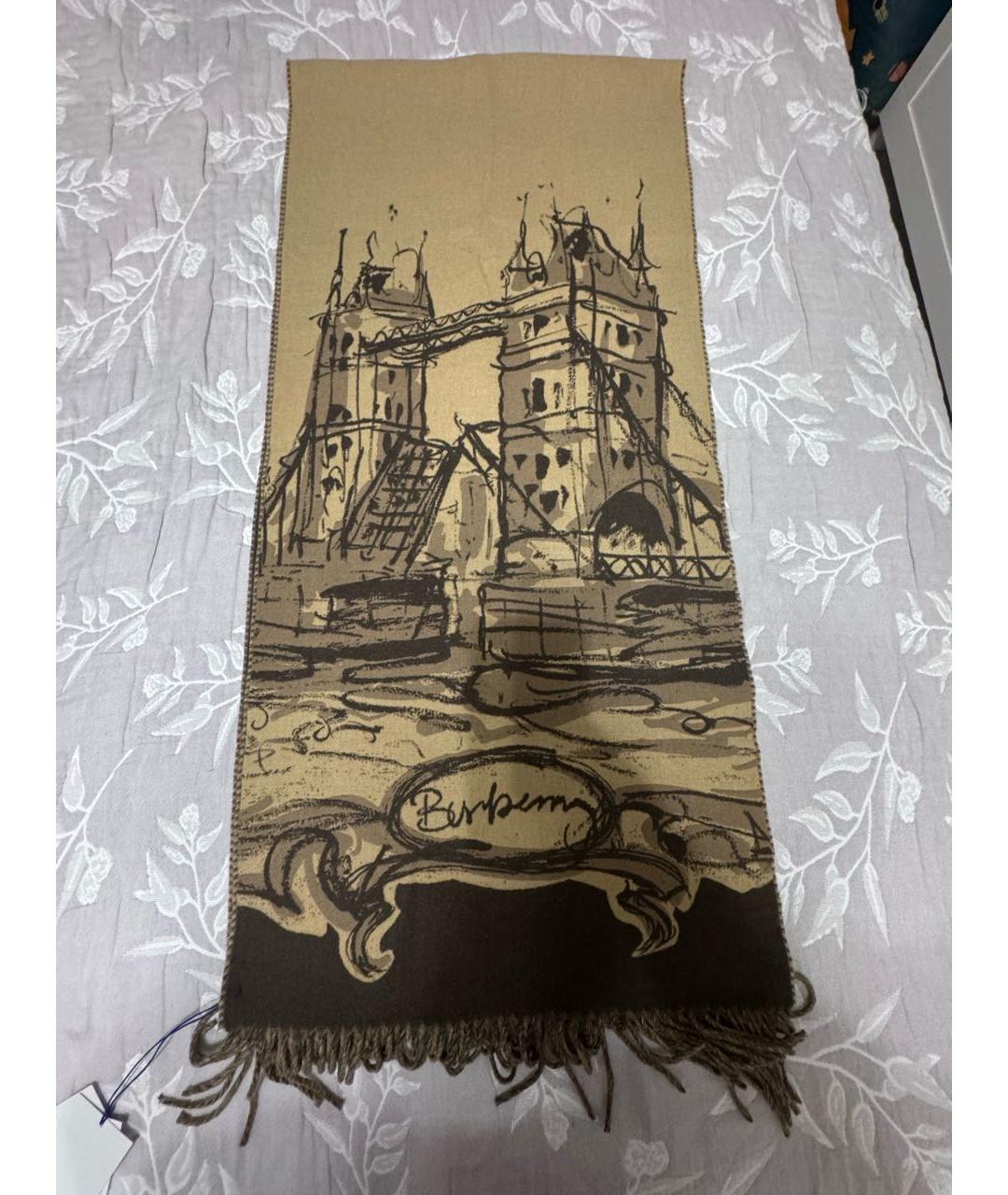 BURBERRY Коричневый кашемировый шарф, фото 4