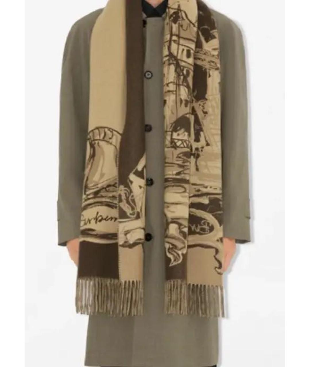 BURBERRY Коричневый кашемировый шарф, фото 5
