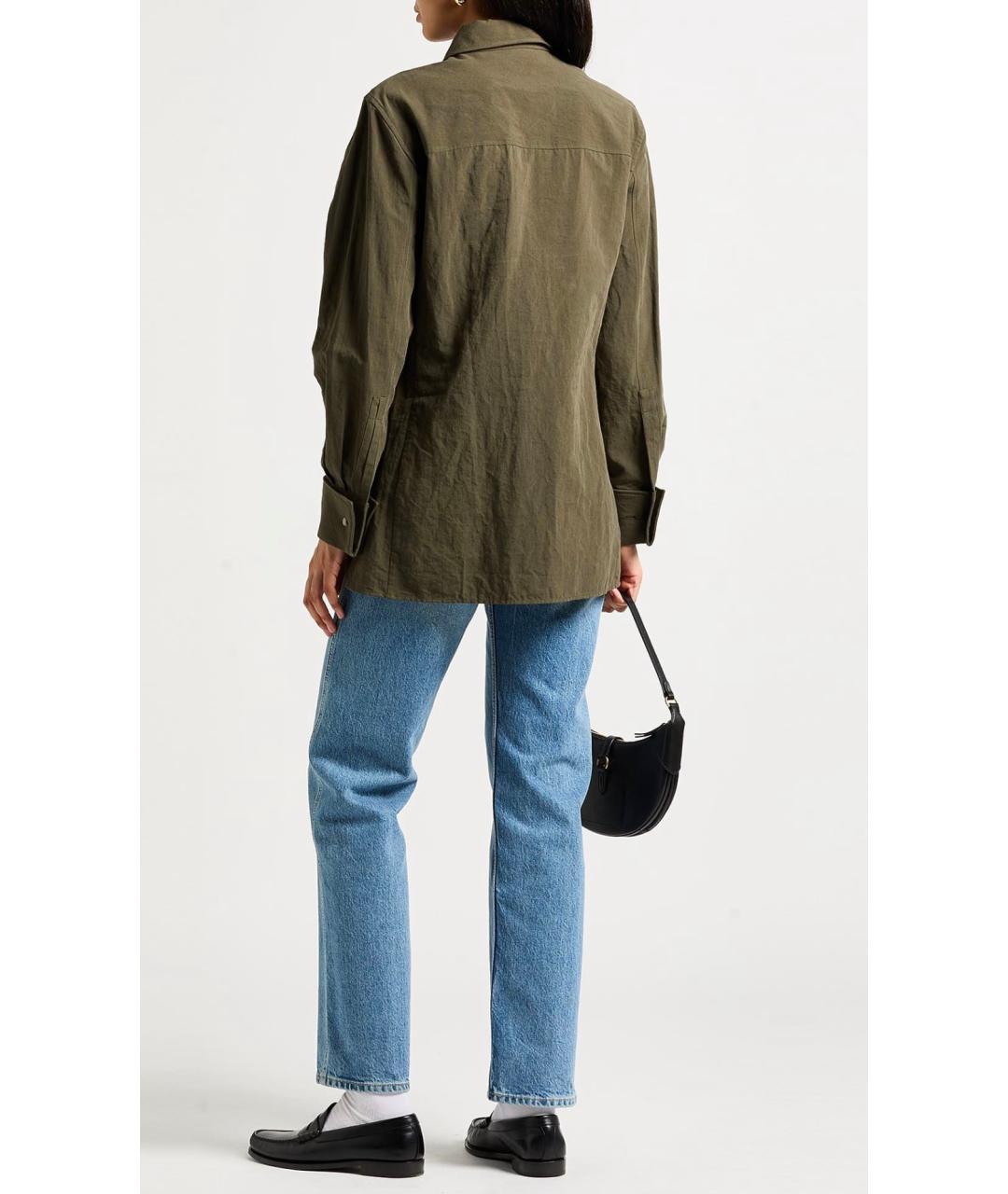SAINT LAURENT Хаки хлопковая рубашка, фото 3