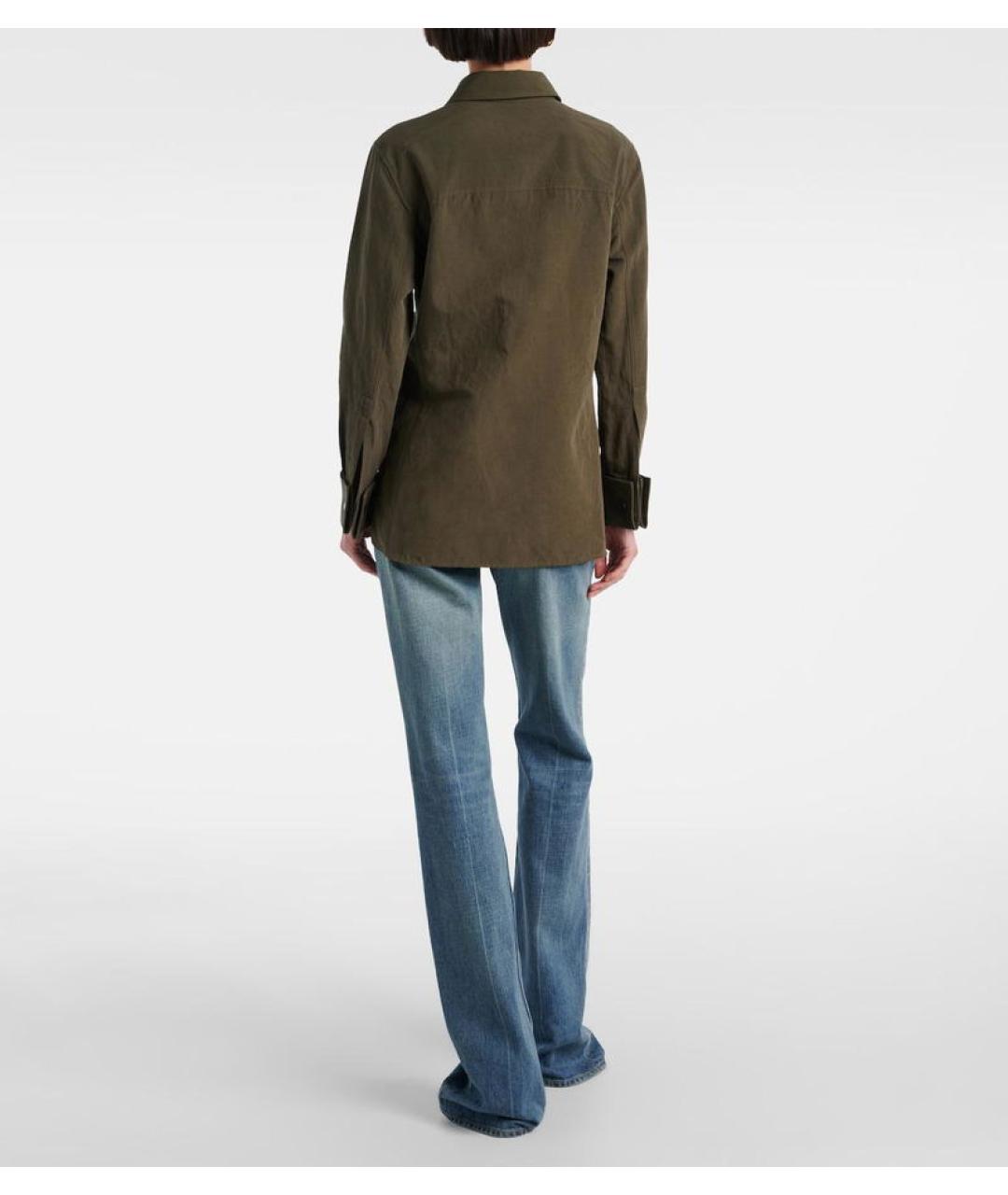 SAINT LAURENT Хаки хлопковая рубашка, фото 6
