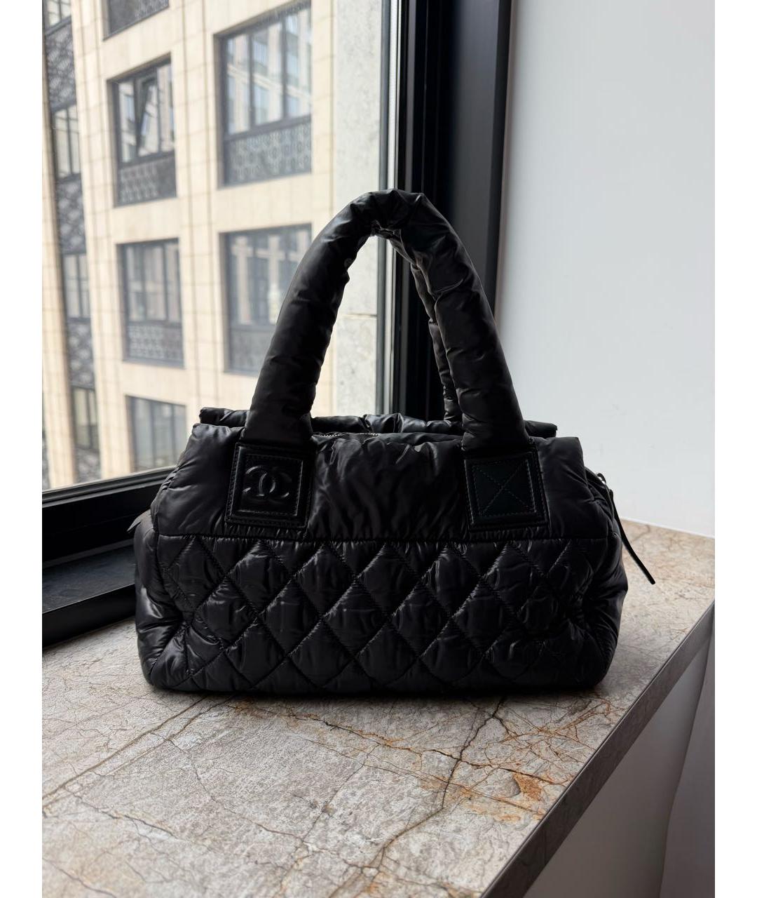 CHANEL Черная тканевая сумка тоут, фото 3