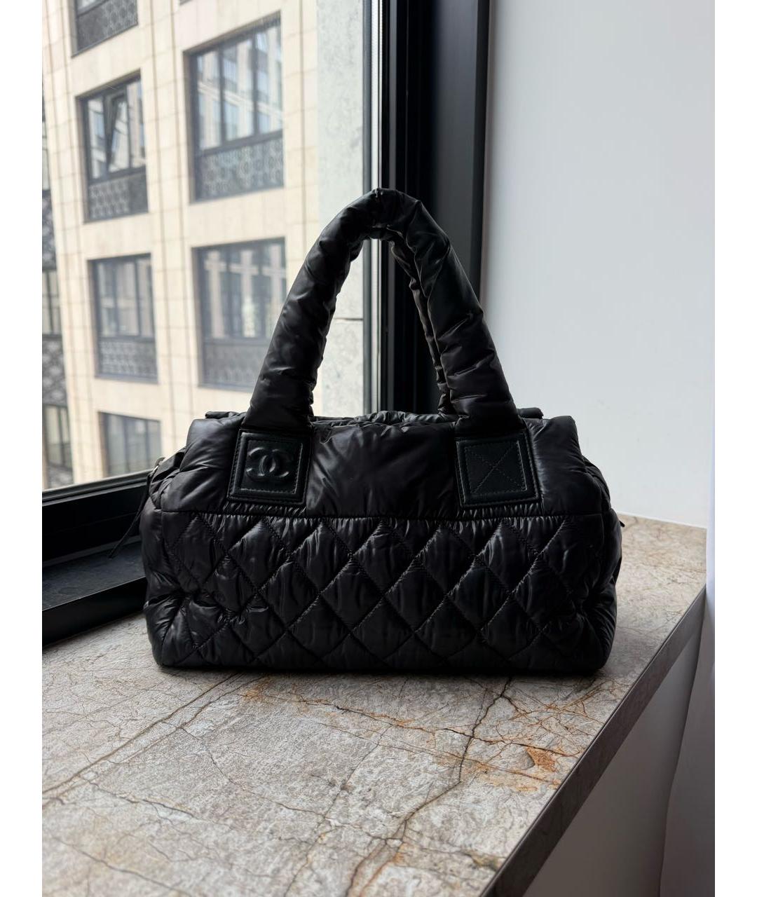 CHANEL Черная тканевая сумка тоут, фото 8
