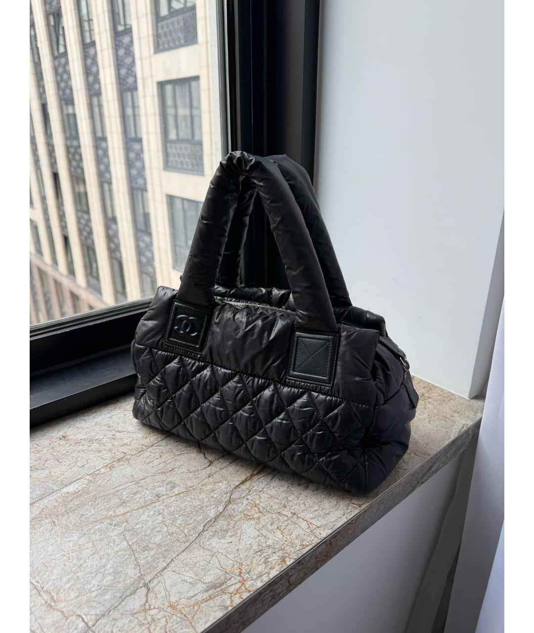 CHANEL Черная тканевая сумка тоут, фото 2