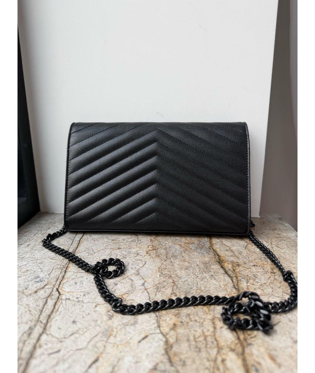 SAINT LAURENT Черная сумка через плечо из искусственной кожи, фото 3