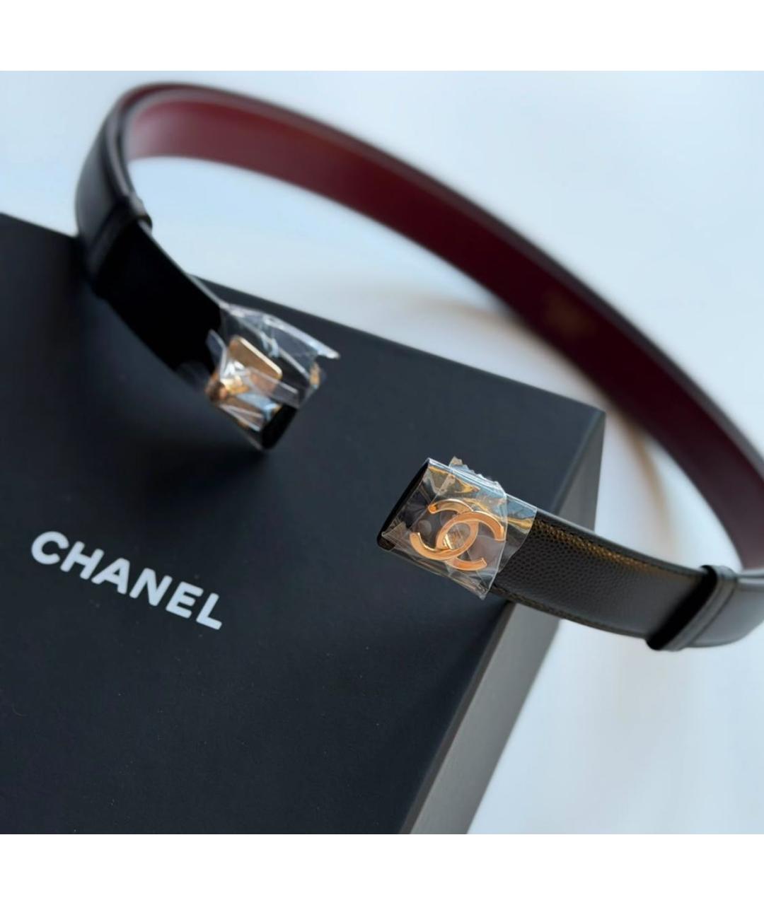 CHANEL Черный кожаный ремень, фото 2