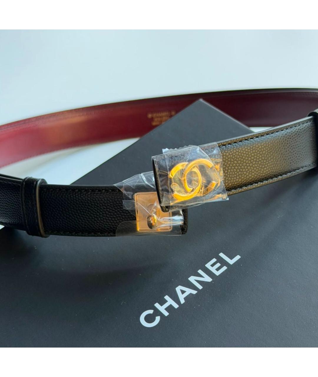 CHANEL Черный кожаный ремень, фото 3