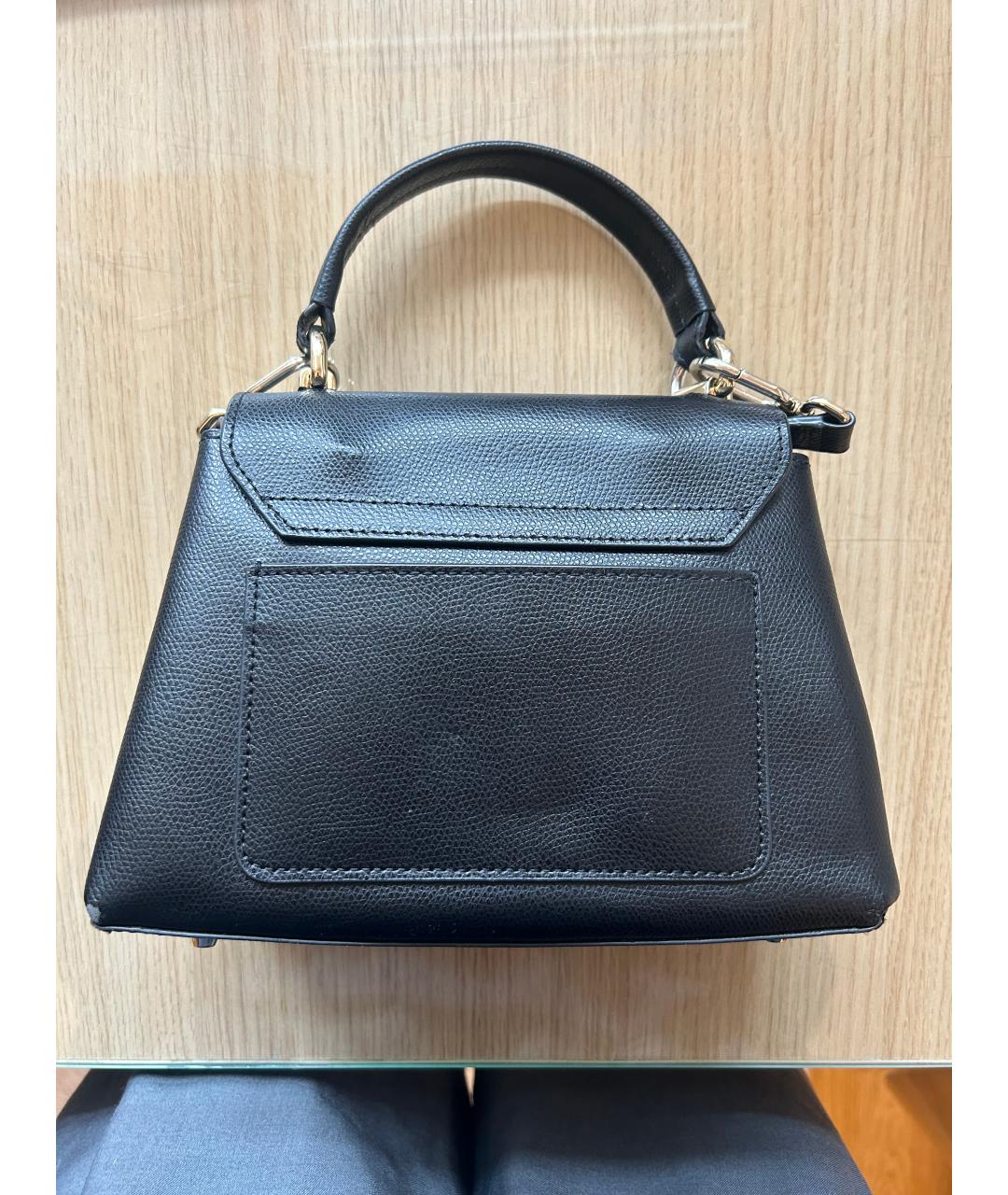 FURLA Черная кожаная сумка с короткими ручками, фото 2