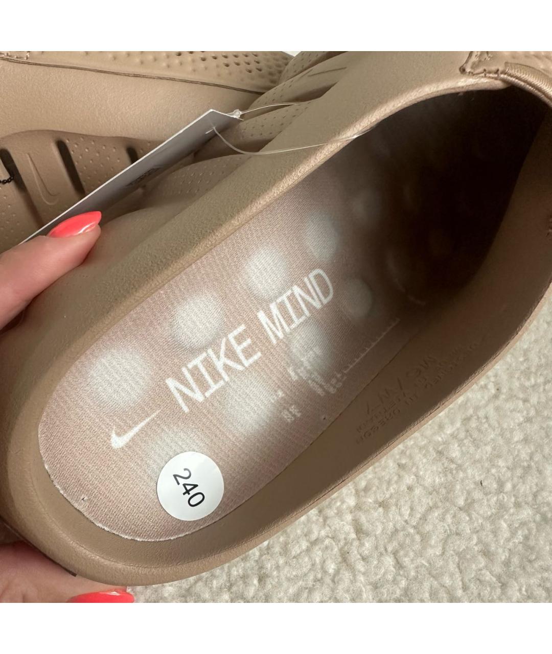 NIKE Бежевые шлепанцы, фото 5