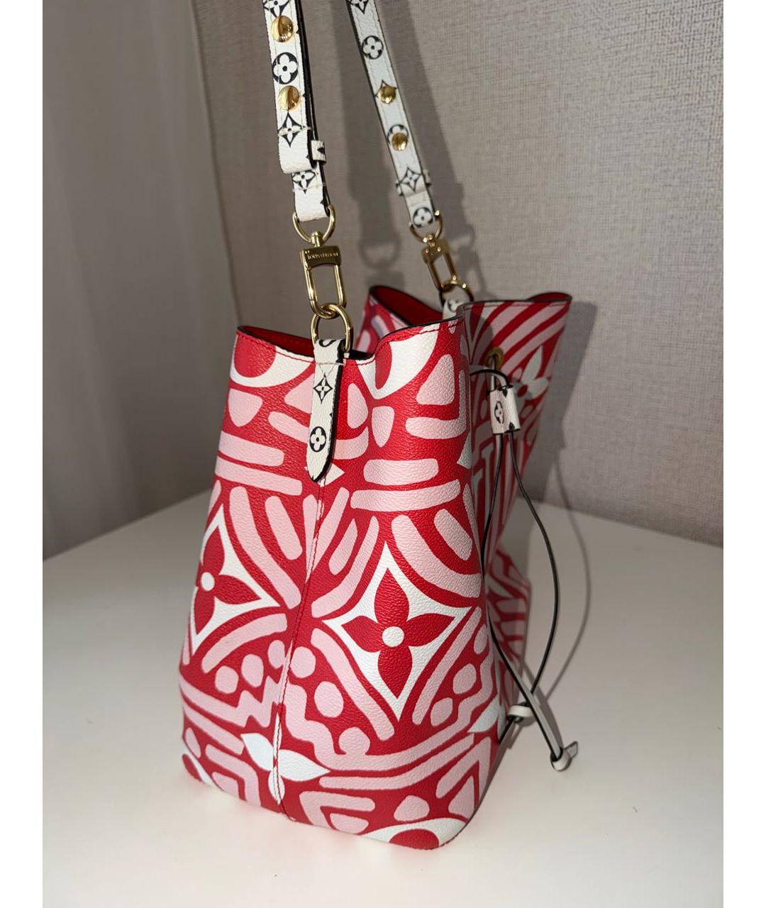 LOUIS VUITTON Красная кожаная сумка тоут, фото 2