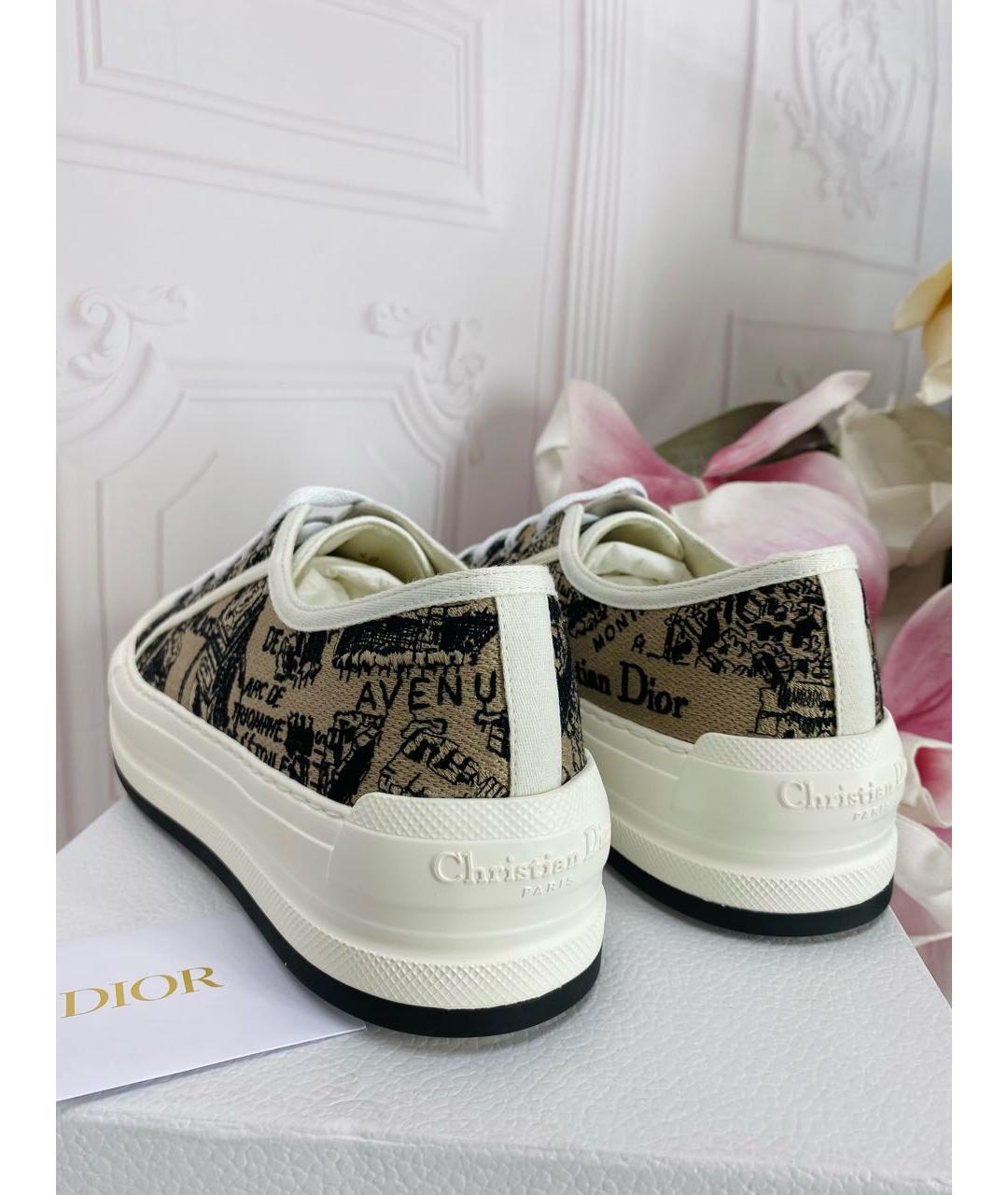 CHRISTIAN DIOR Бежевые кожаные кеды, фото 4