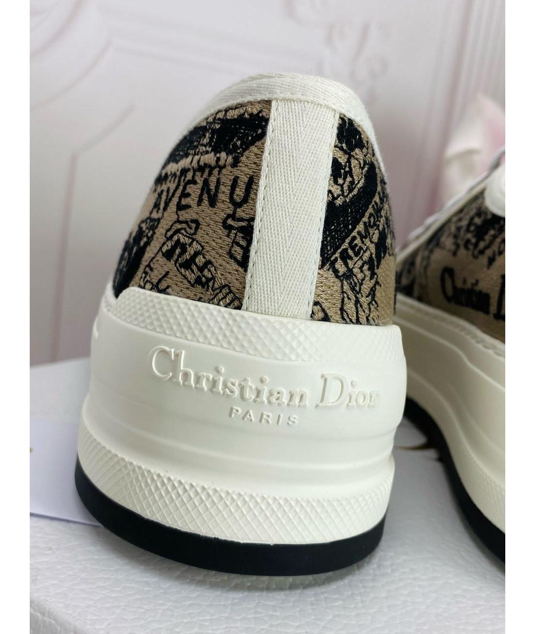 CHRISTIAN DIOR Бежевые кожаные кеды, фото 7