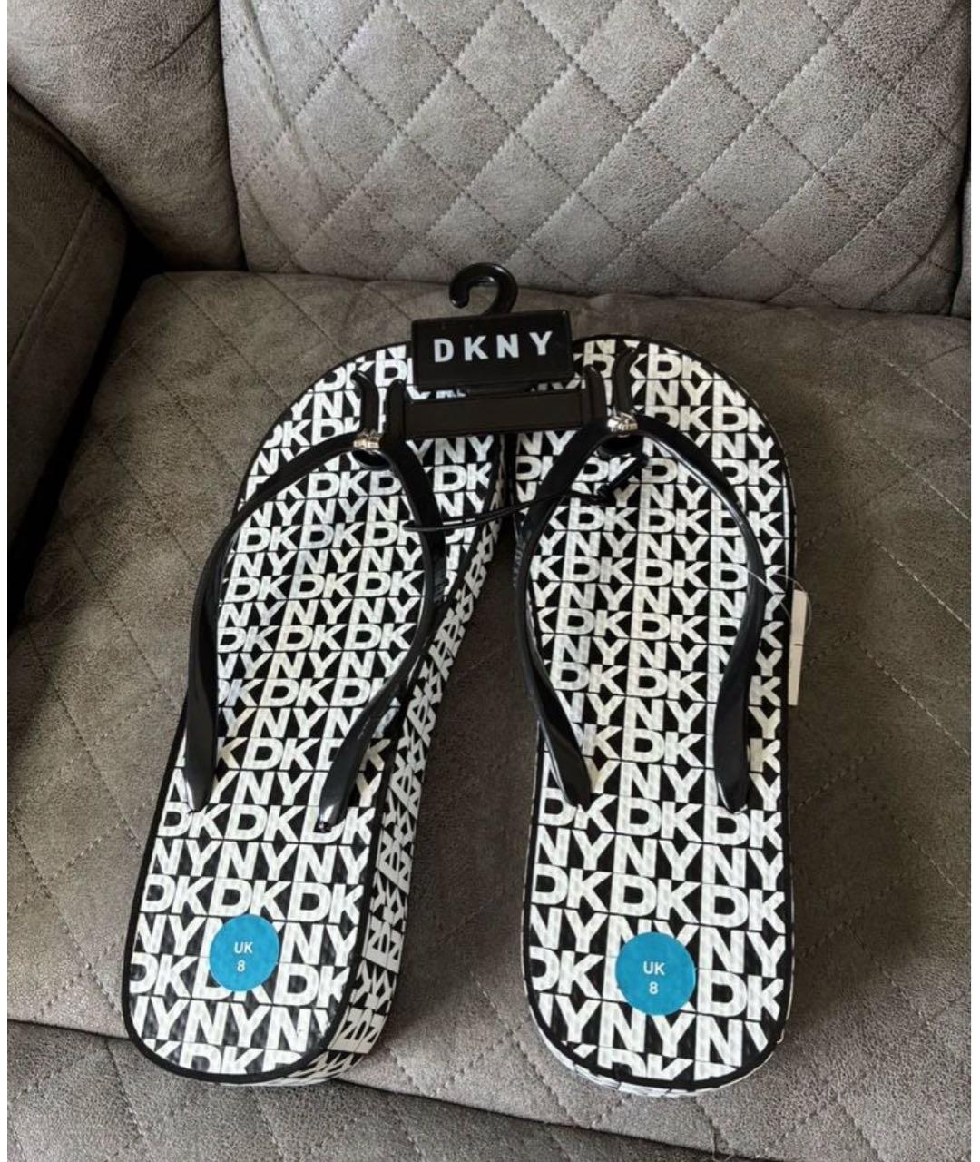DKNY Черные резиновые шлепанцы, фото 3