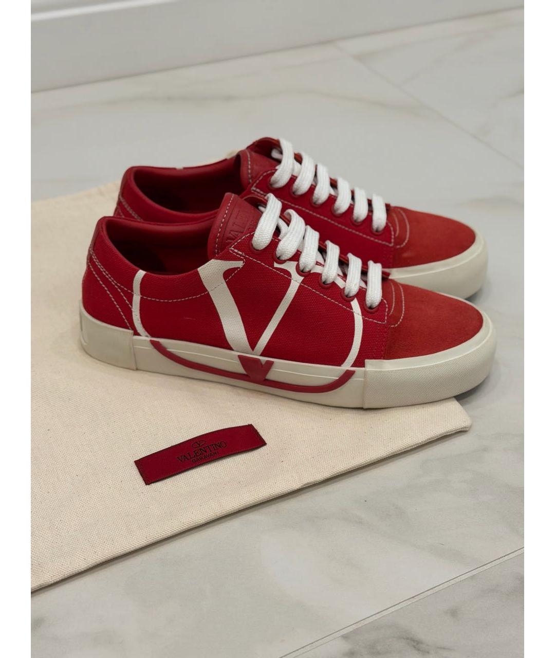 VALENTINO Красные кожаные кеды, фото 7