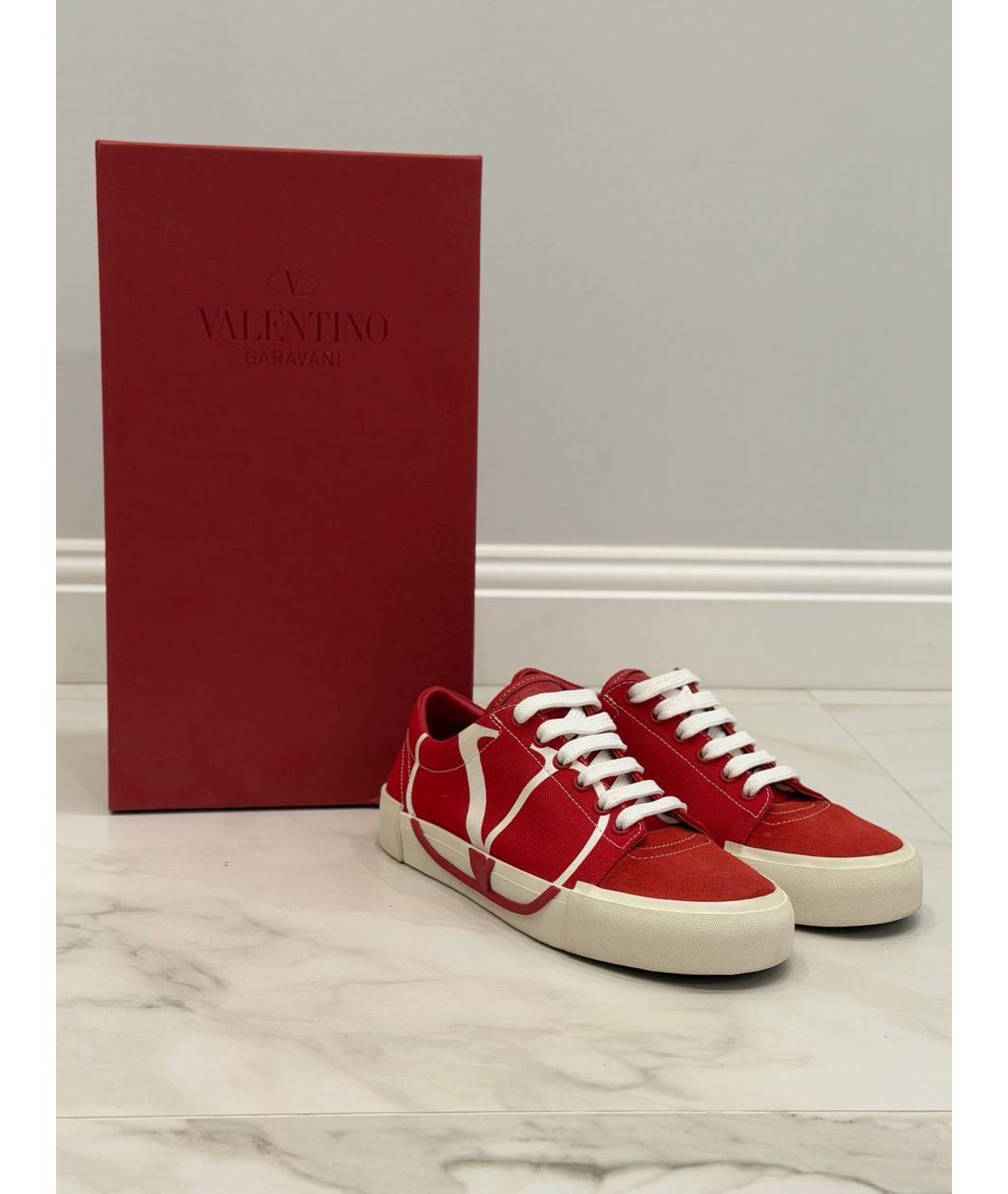 VALENTINO Красные кожаные кеды, фото 6