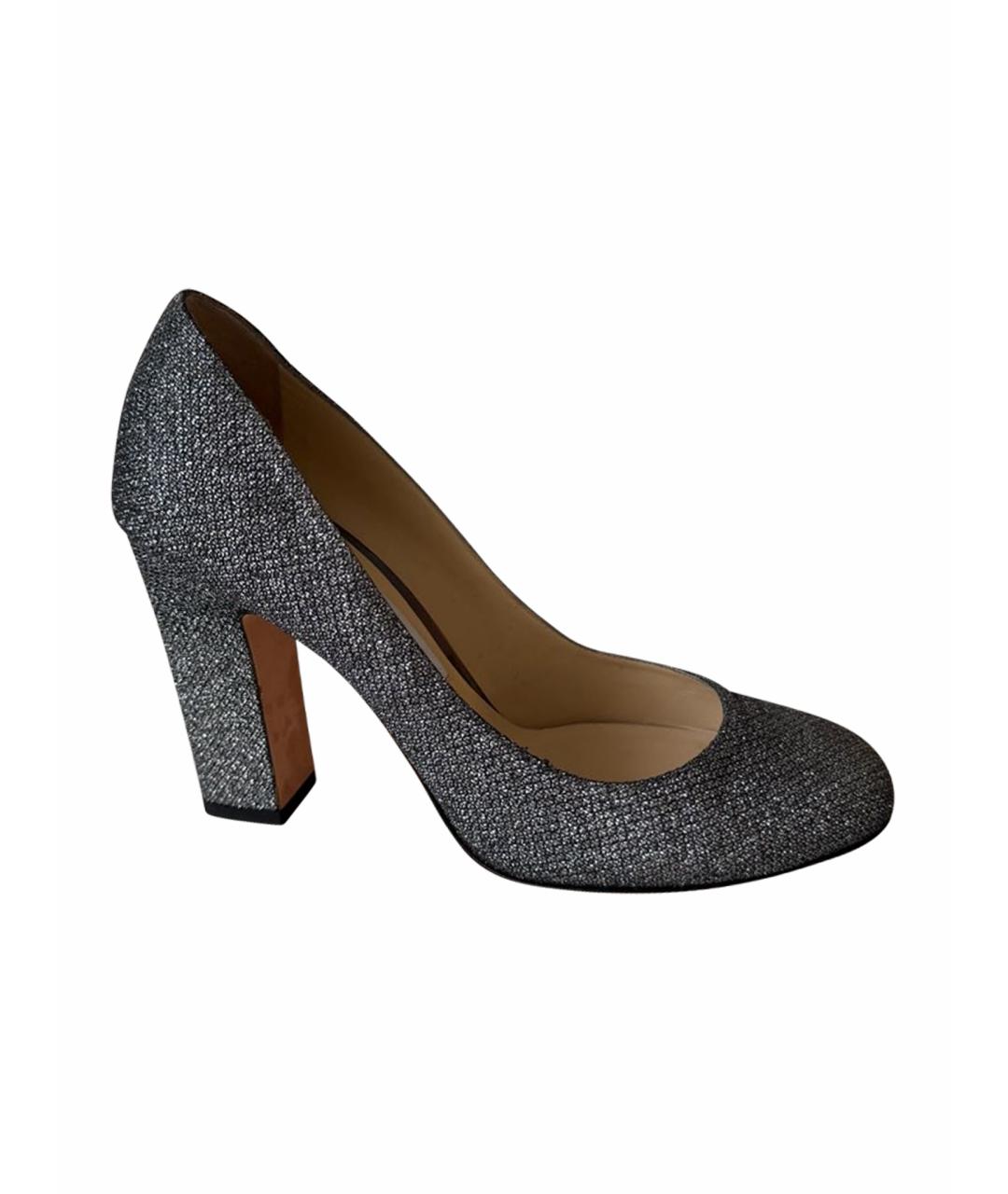 JIMMY CHOO Серебряные кожаные туфли, фото 8