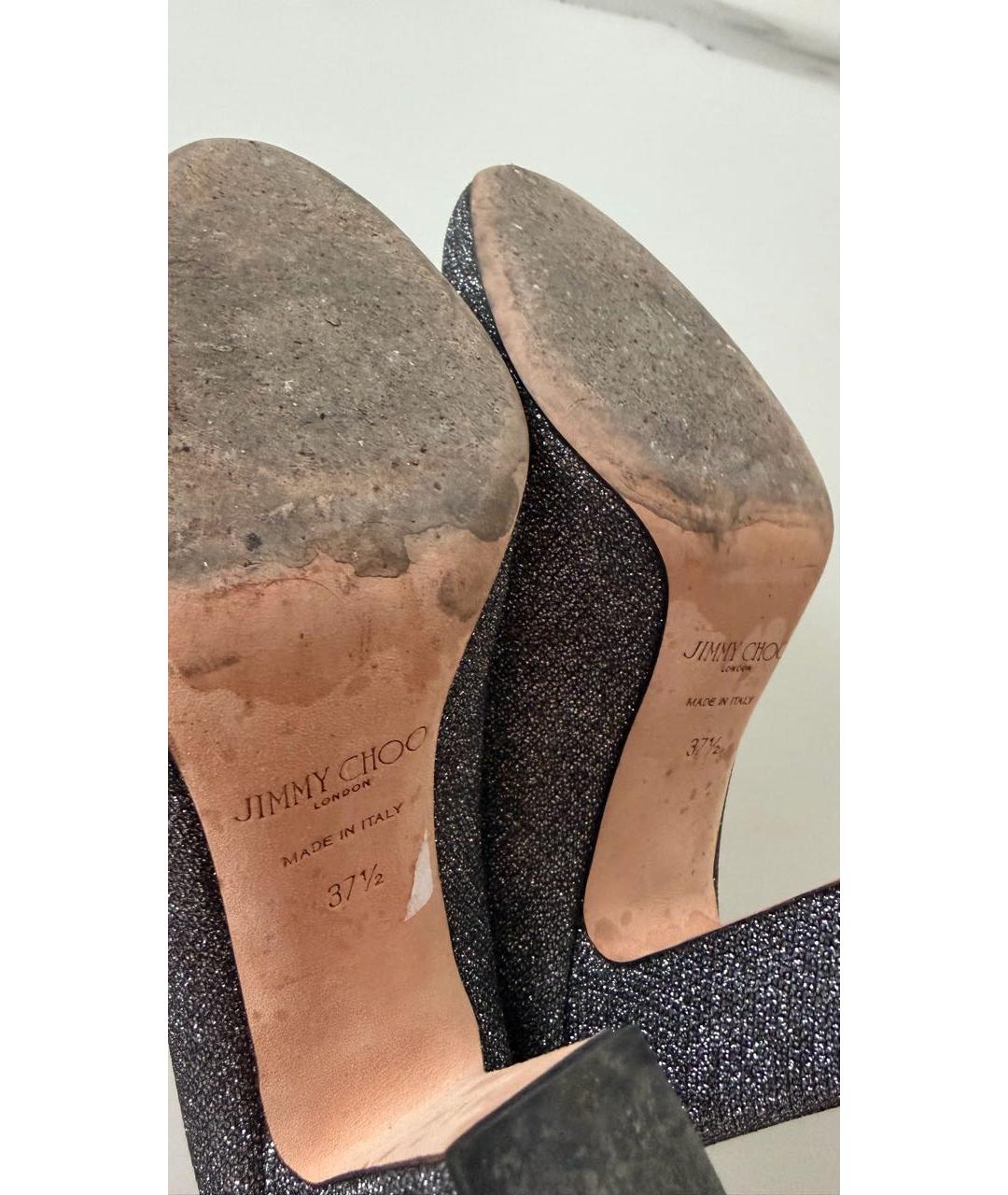 JIMMY CHOO Серебряные кожаные туфли, фото 5