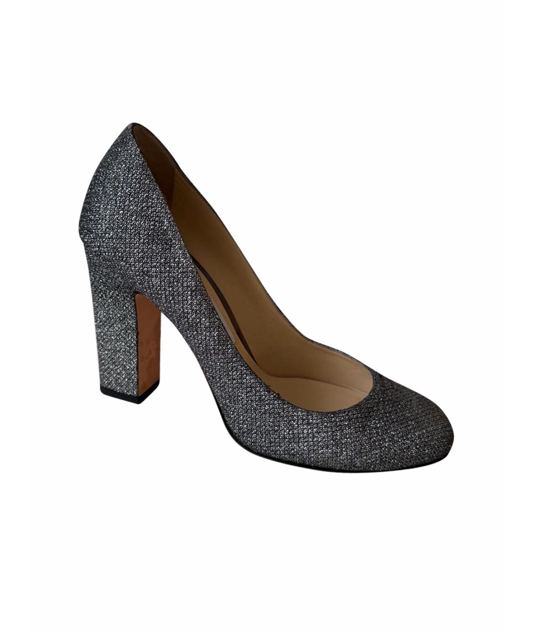 JIMMY CHOO Серебряные кожаные туфли, фото 1