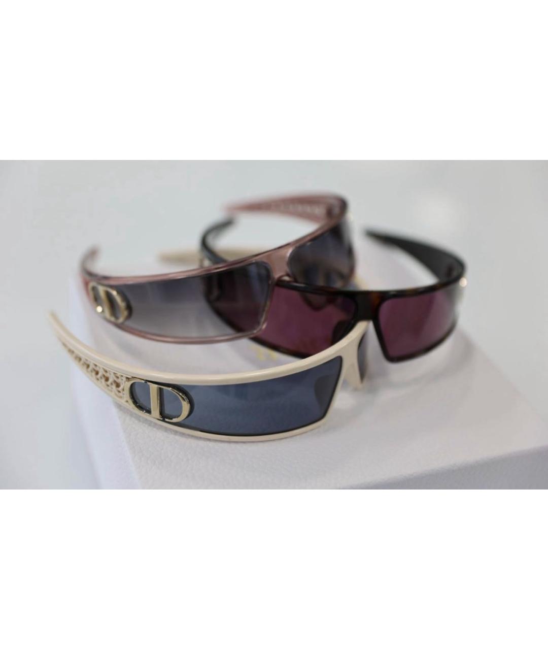 CHRISTIAN DIOR Коричневые пластиковые солнцезащитные очки, фото 2