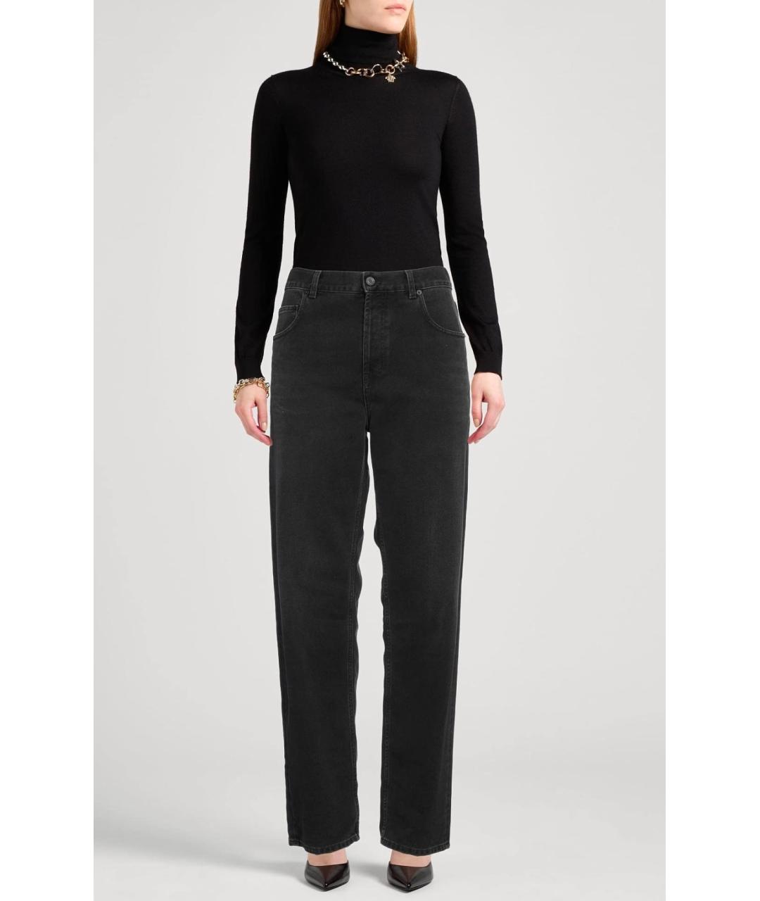 SAINT LAURENT Черные хлопковые прямые джинсы, фото 2