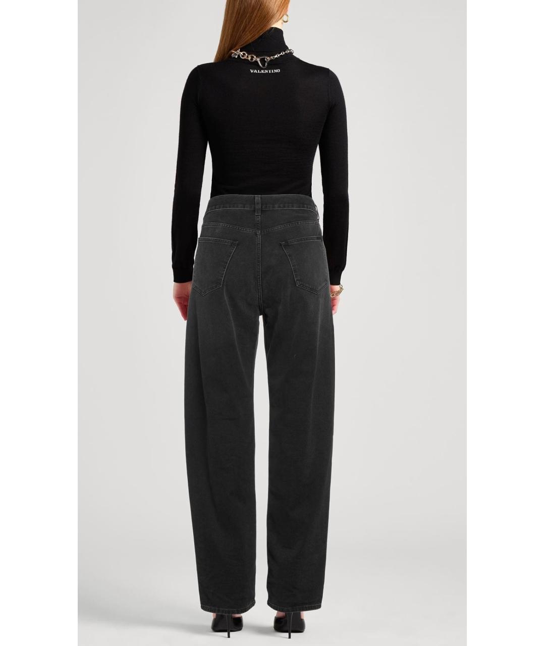 SAINT LAURENT Черные хлопковые прямые джинсы, фото 3