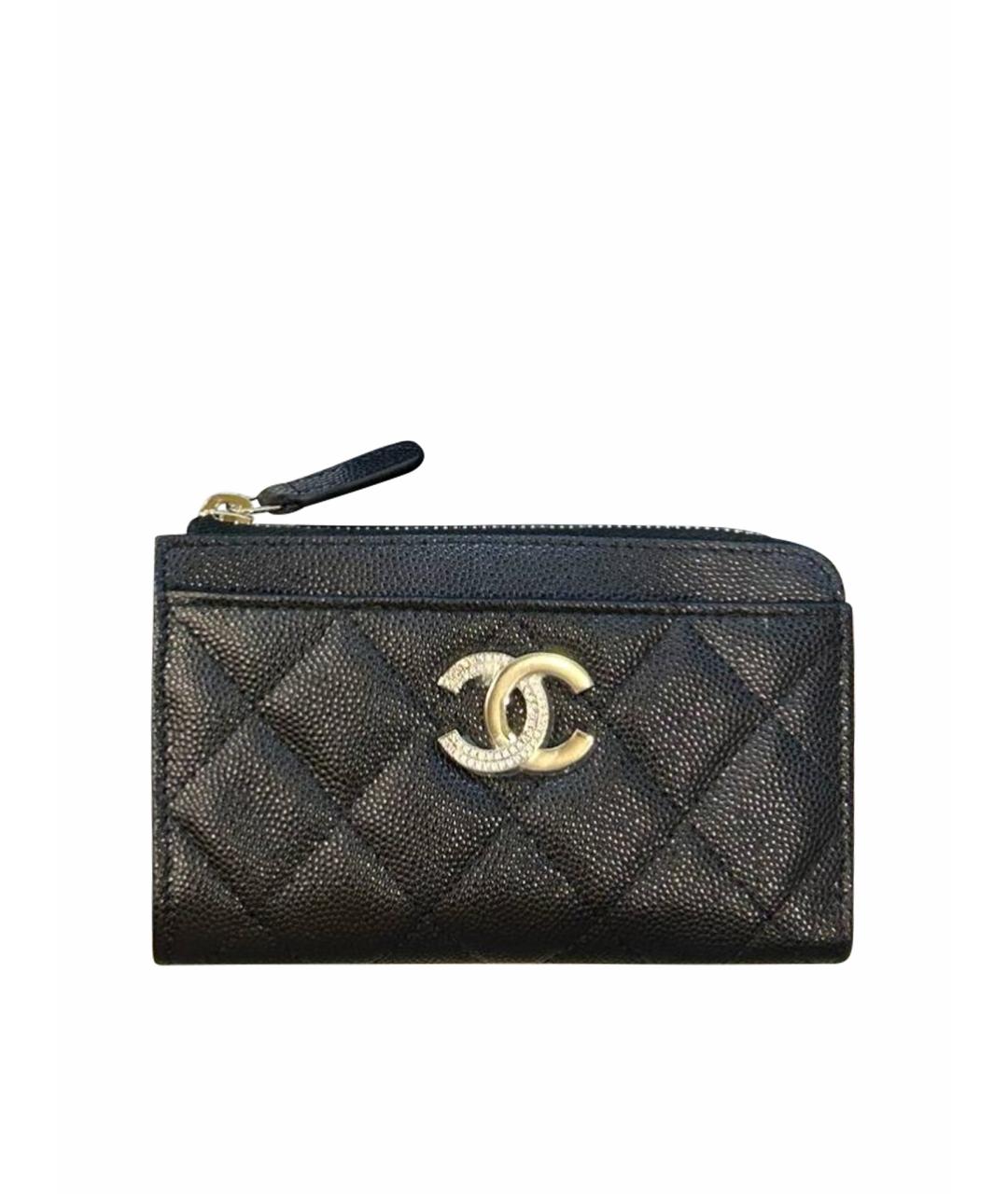 CHANEL Черный кожаный кардхолдер, фото 1