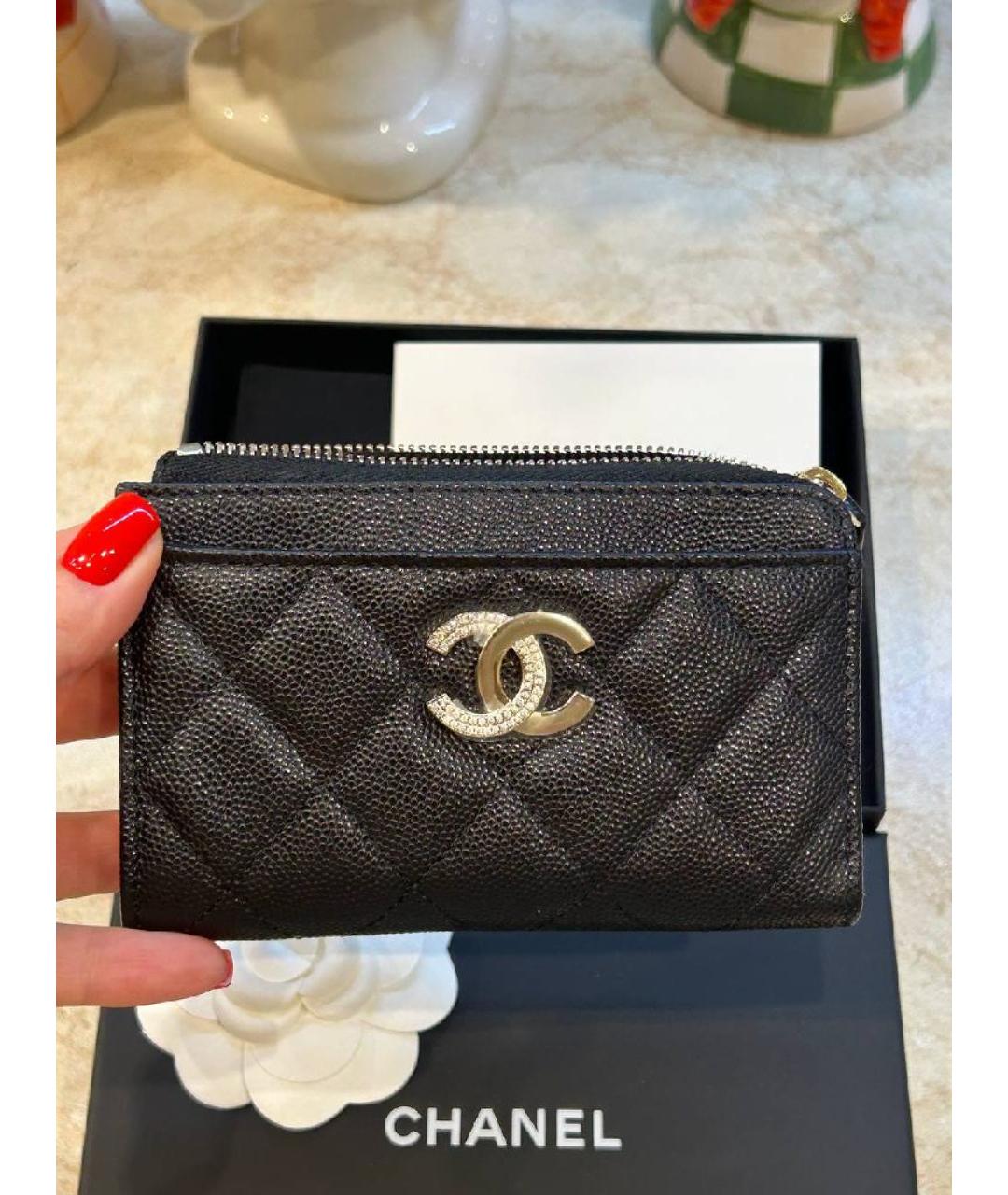 CHANEL Черный кожаный кардхолдер, фото 2