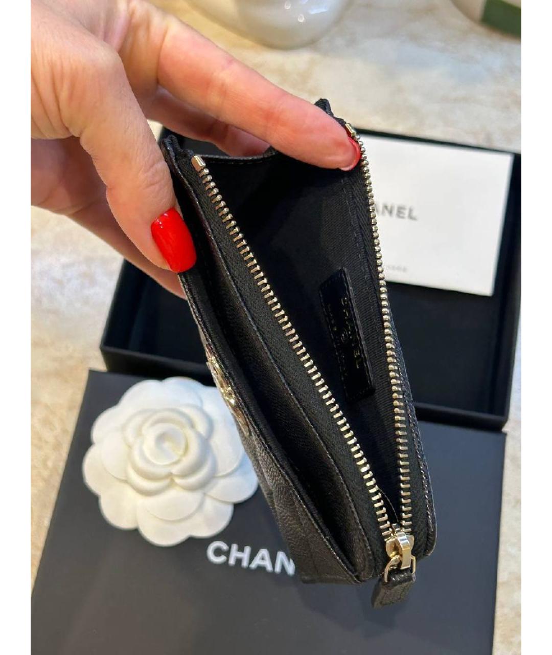 CHANEL Черный кожаный кардхолдер, фото 6
